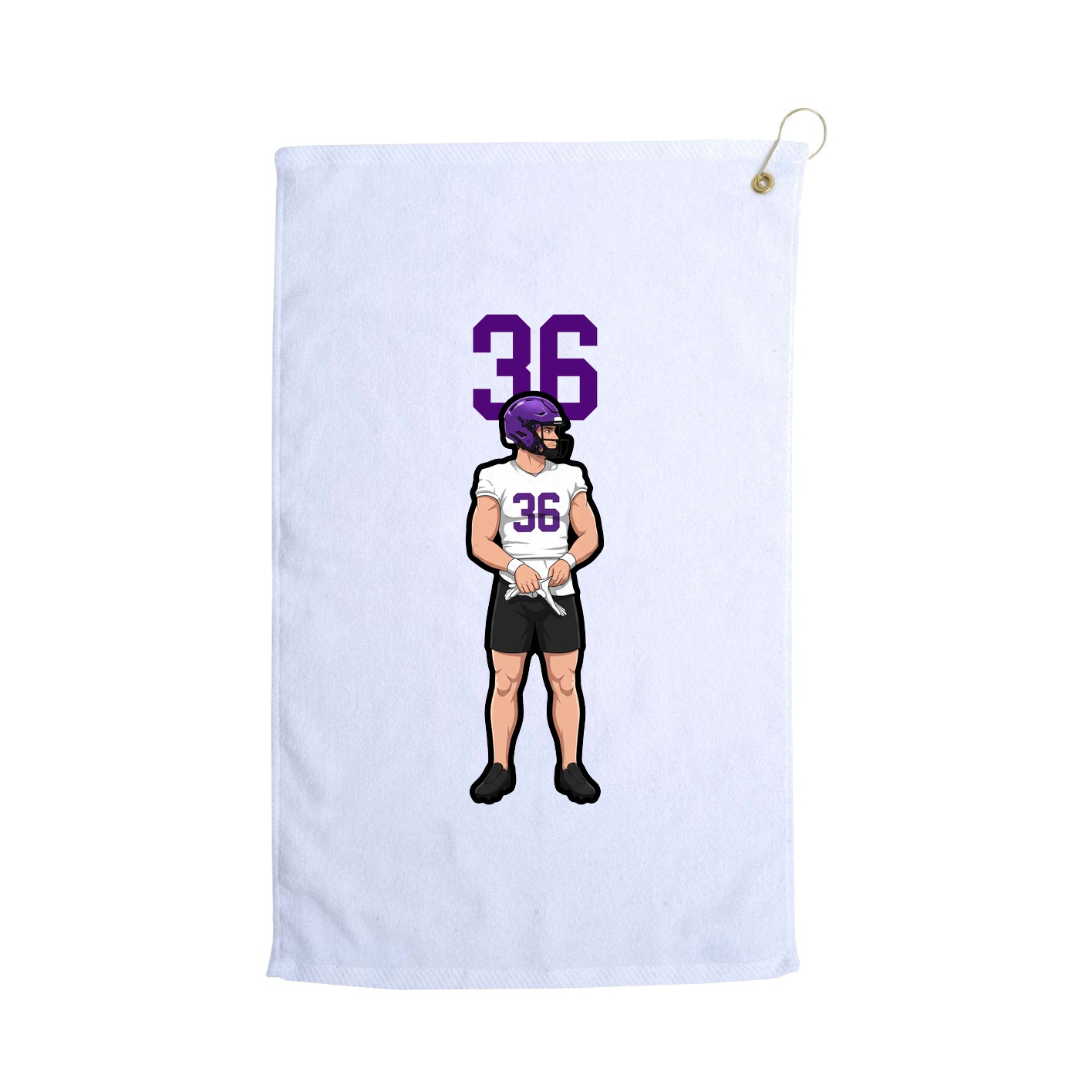 Golf Towel — Number Top in White