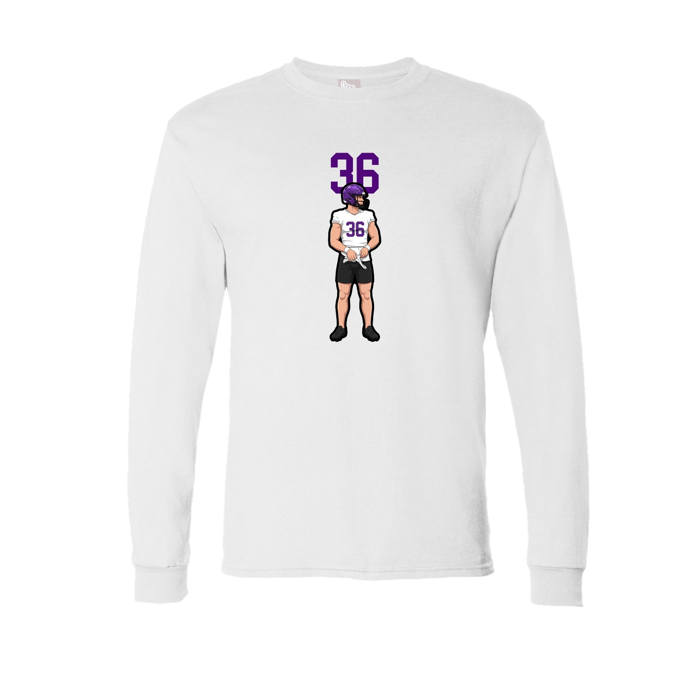 Long Sleeve Tee — Number Top in White