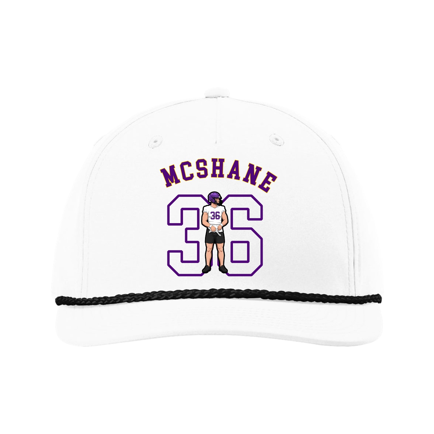 Five-Panel Classic Rope Cap — Shirsey Arch in White