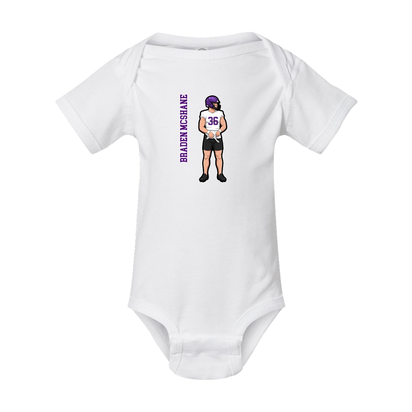 Baby Onesie — Name Vertical in White