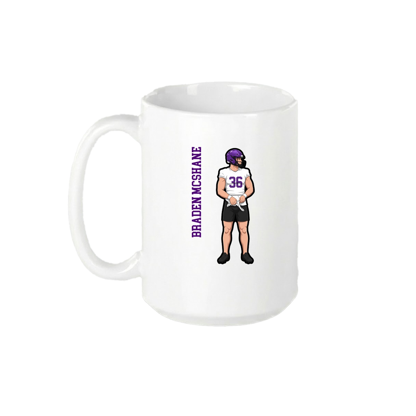 15oz Coffee Mug — Name Vertical in White