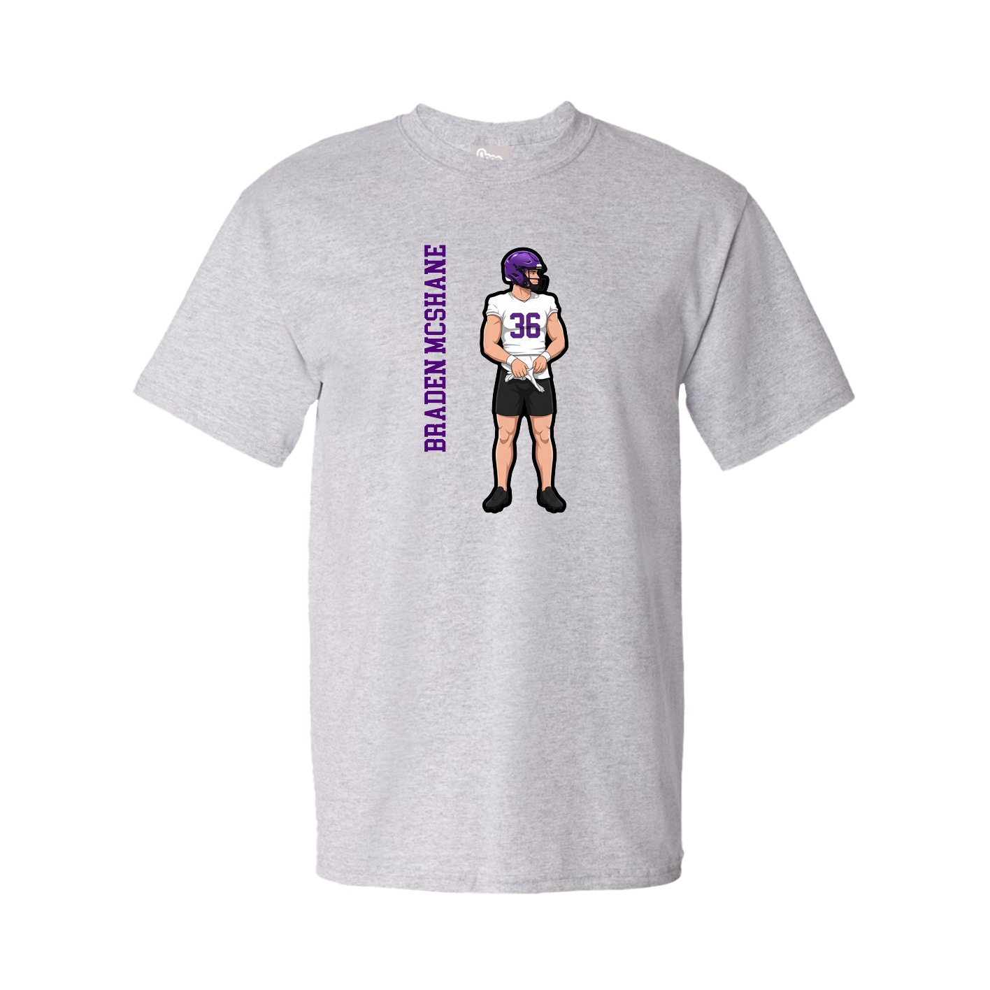 Tee — Name Vertical in Grey