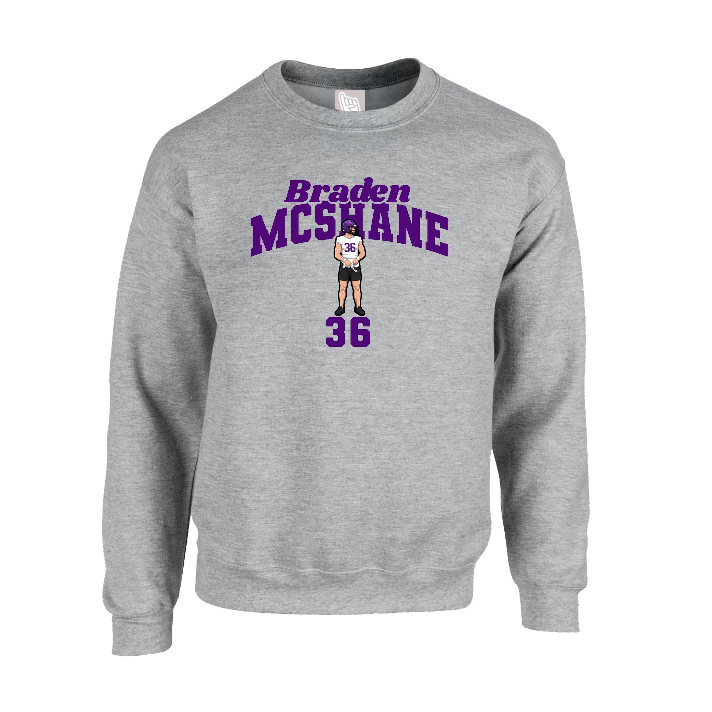 Fleece Crew — Signature Arch in Grey