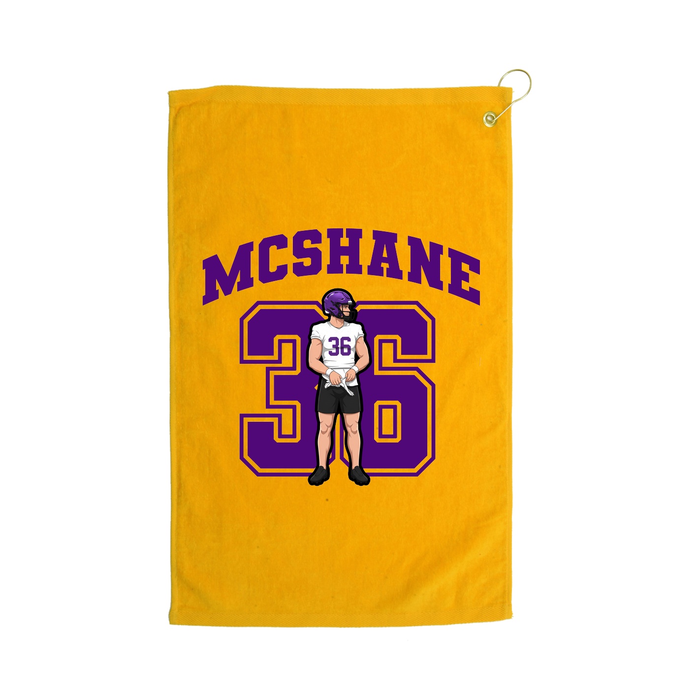 Golf Towel — Number in Gold