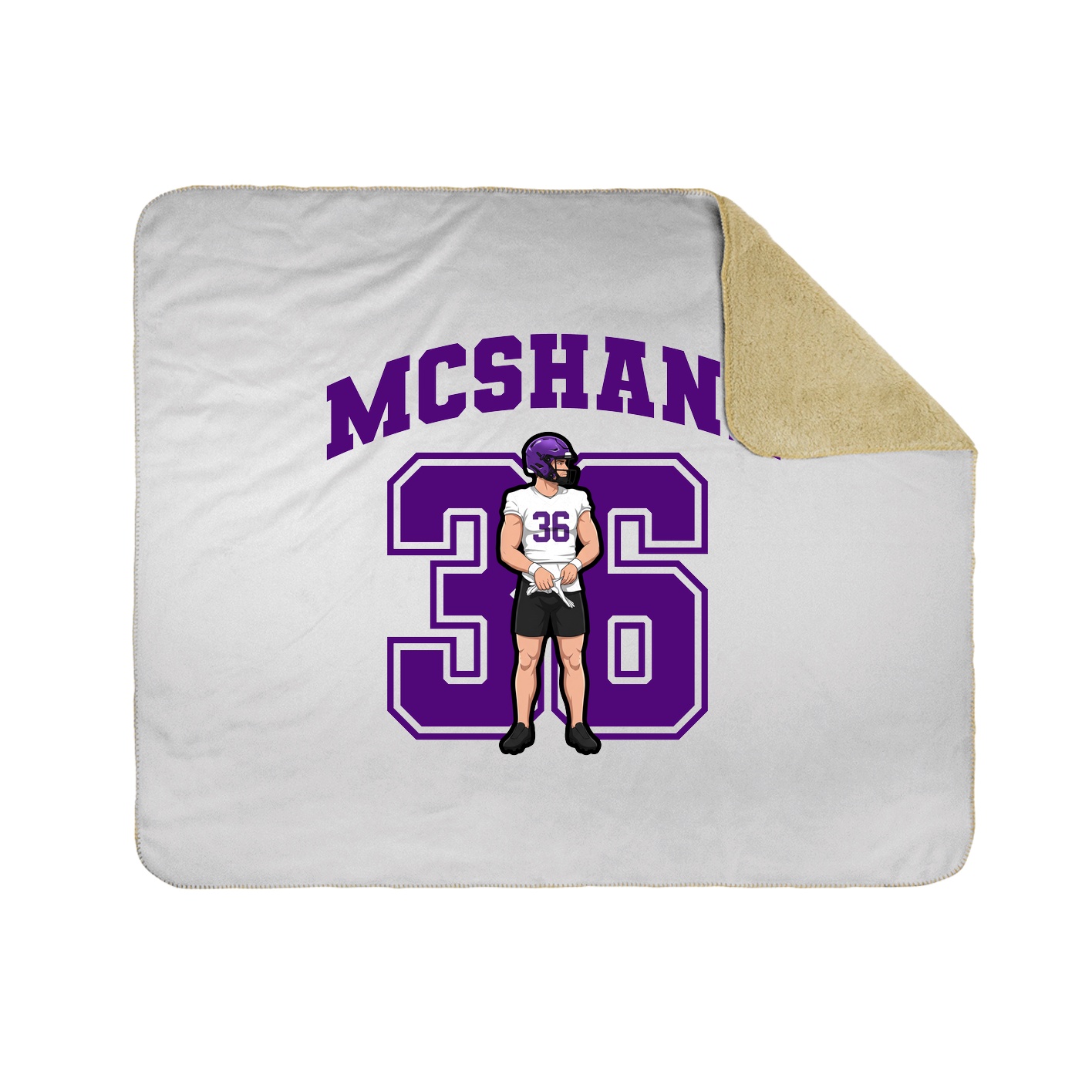 Throw Blanket — Number in White