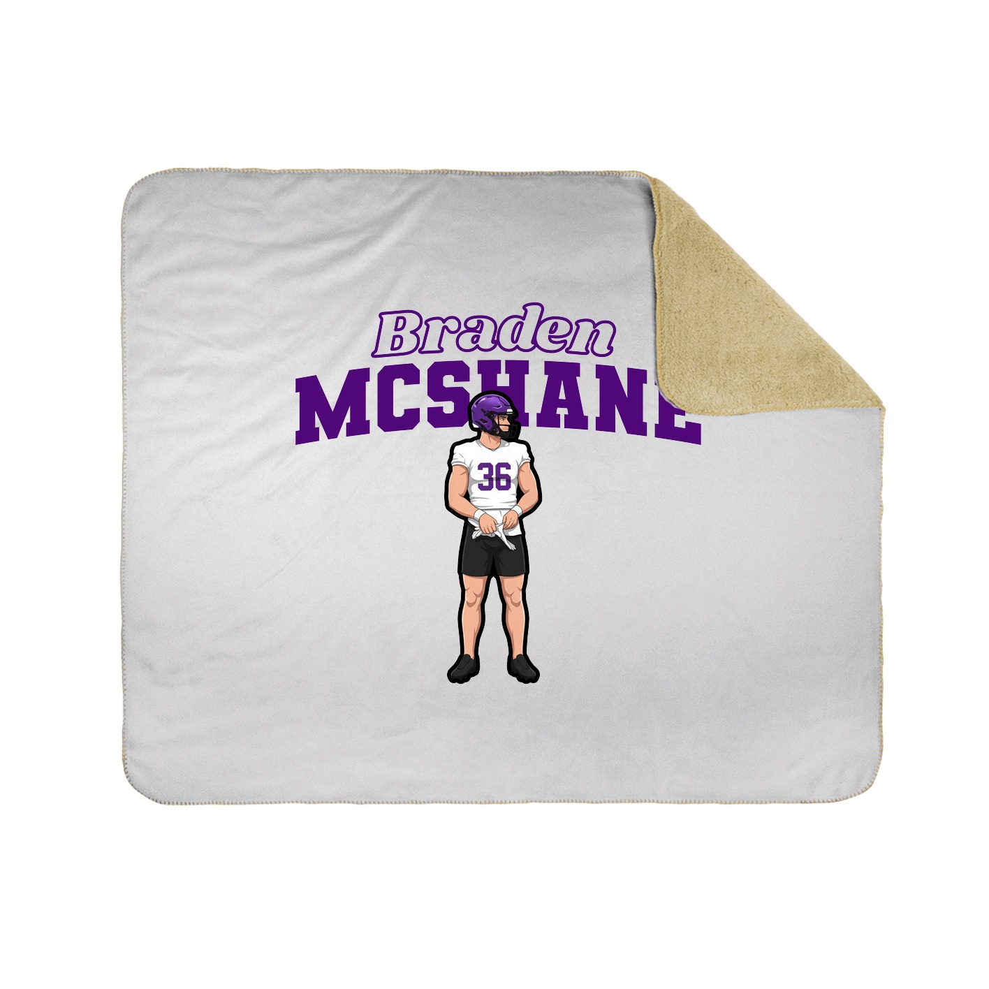 Throw Blanket — Name Arch in White