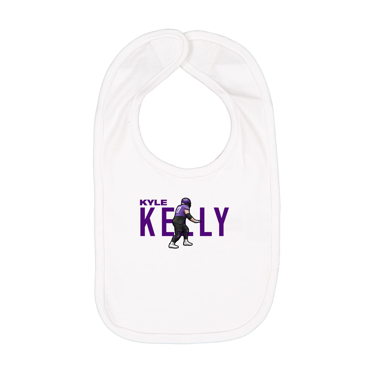 Infant Bib — Player Name in White