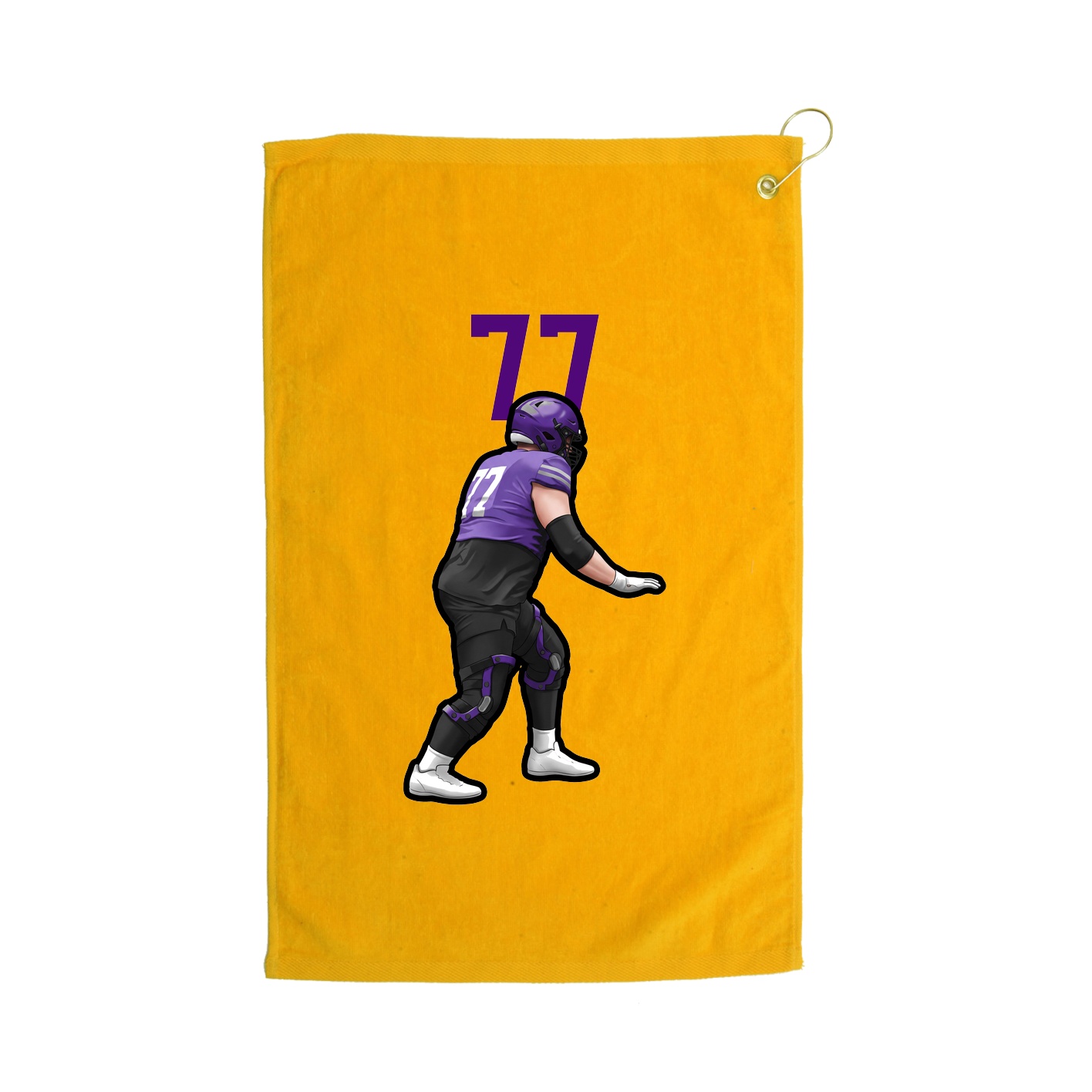 Golf Towel — Number Top in Gold