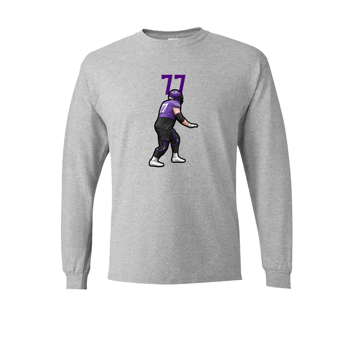 Long Sleeve Tee — Number Top in Grey