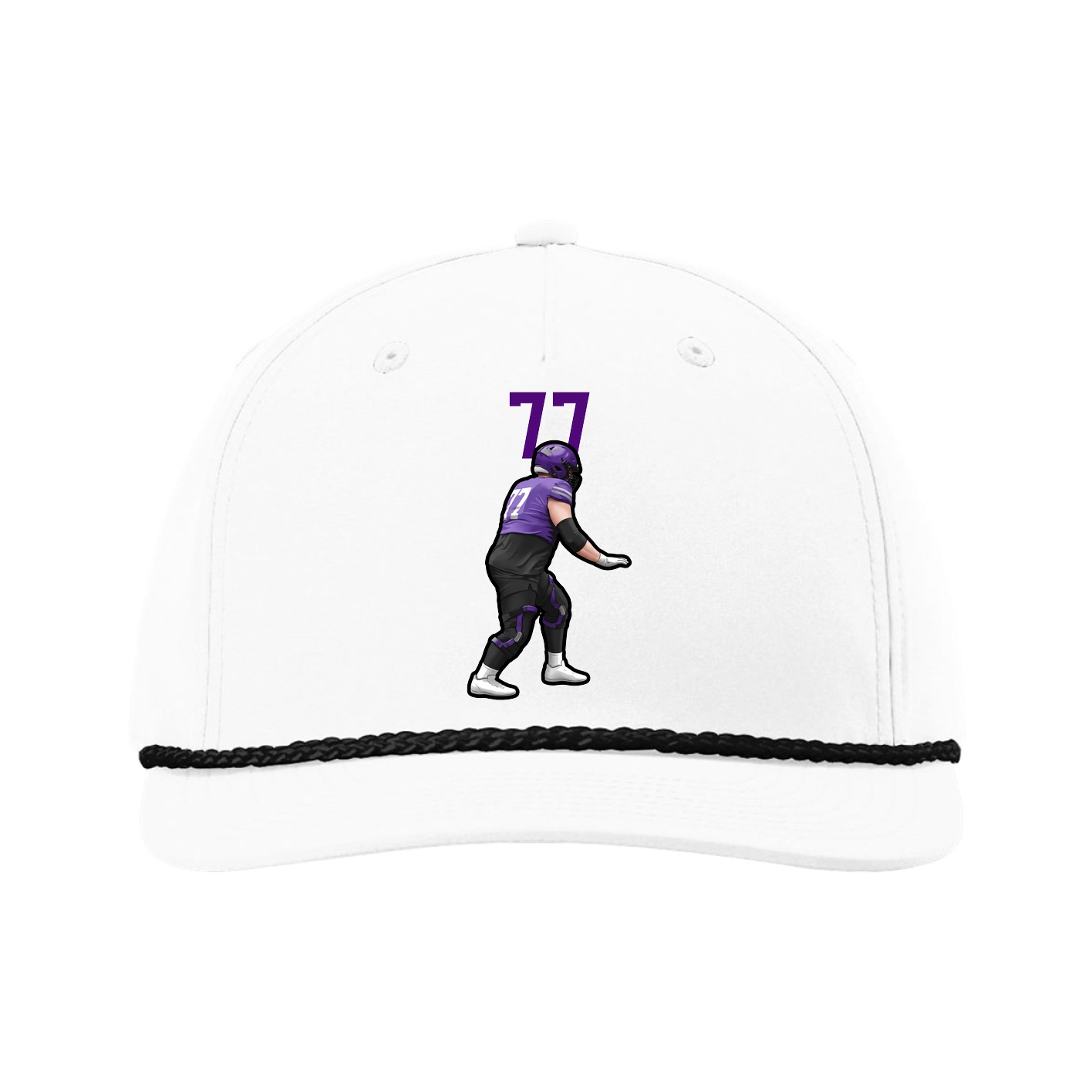 Five-Panel Classic Rope Cap — Number Top in White