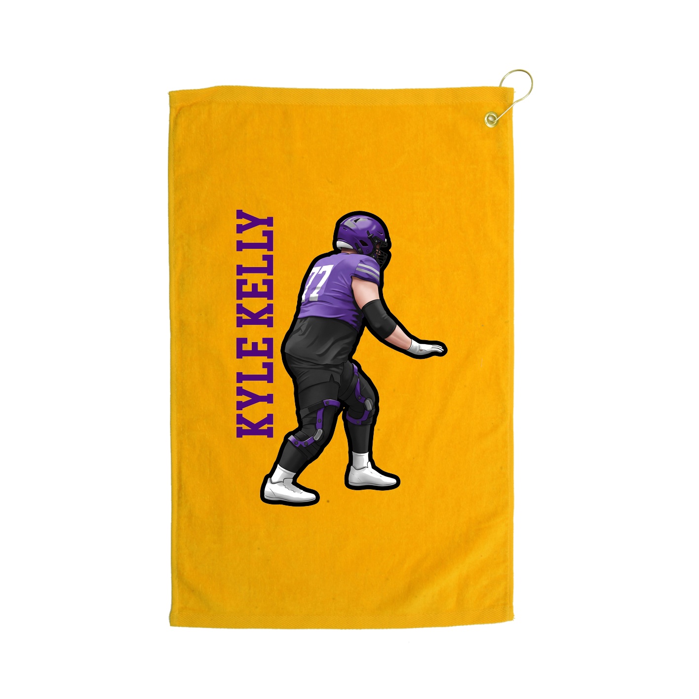 Golf Towel — Name Vertical in Gold