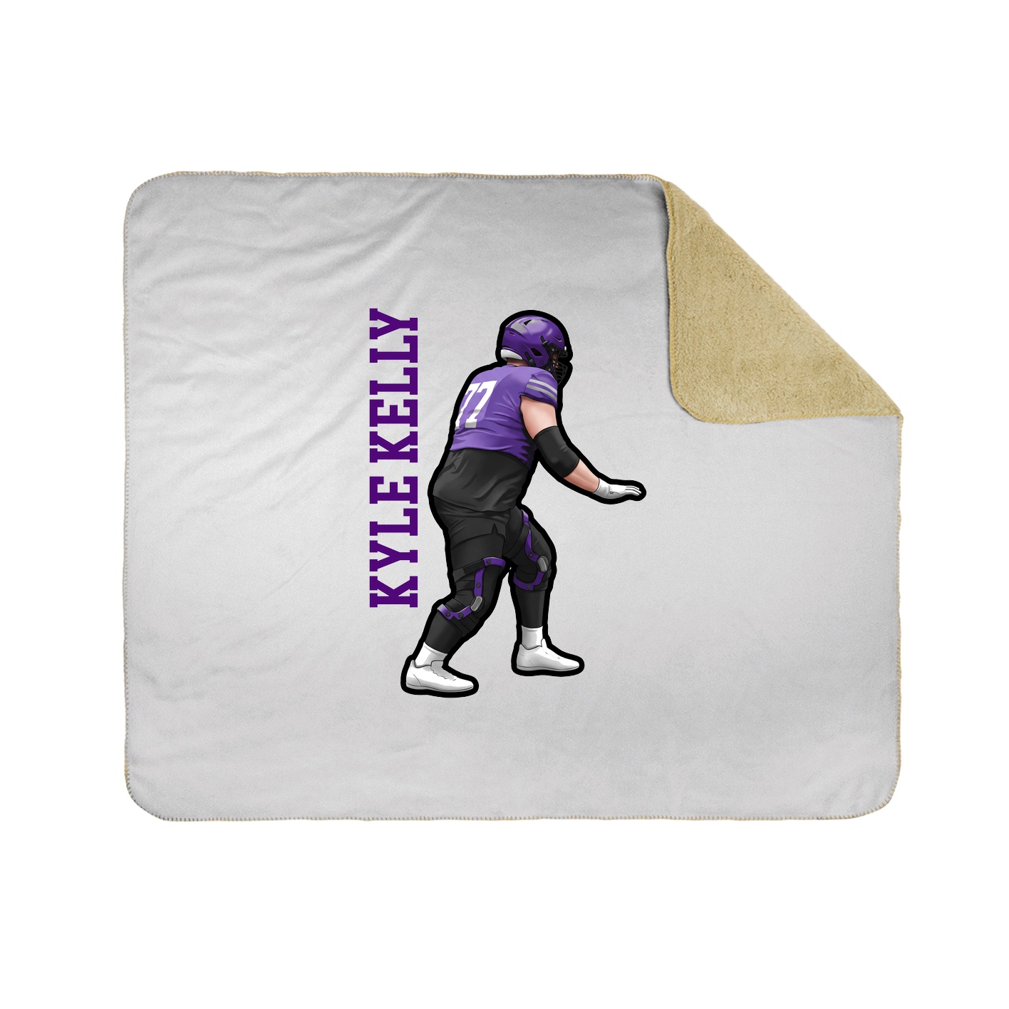 Throw Blanket — Name Vertical in White