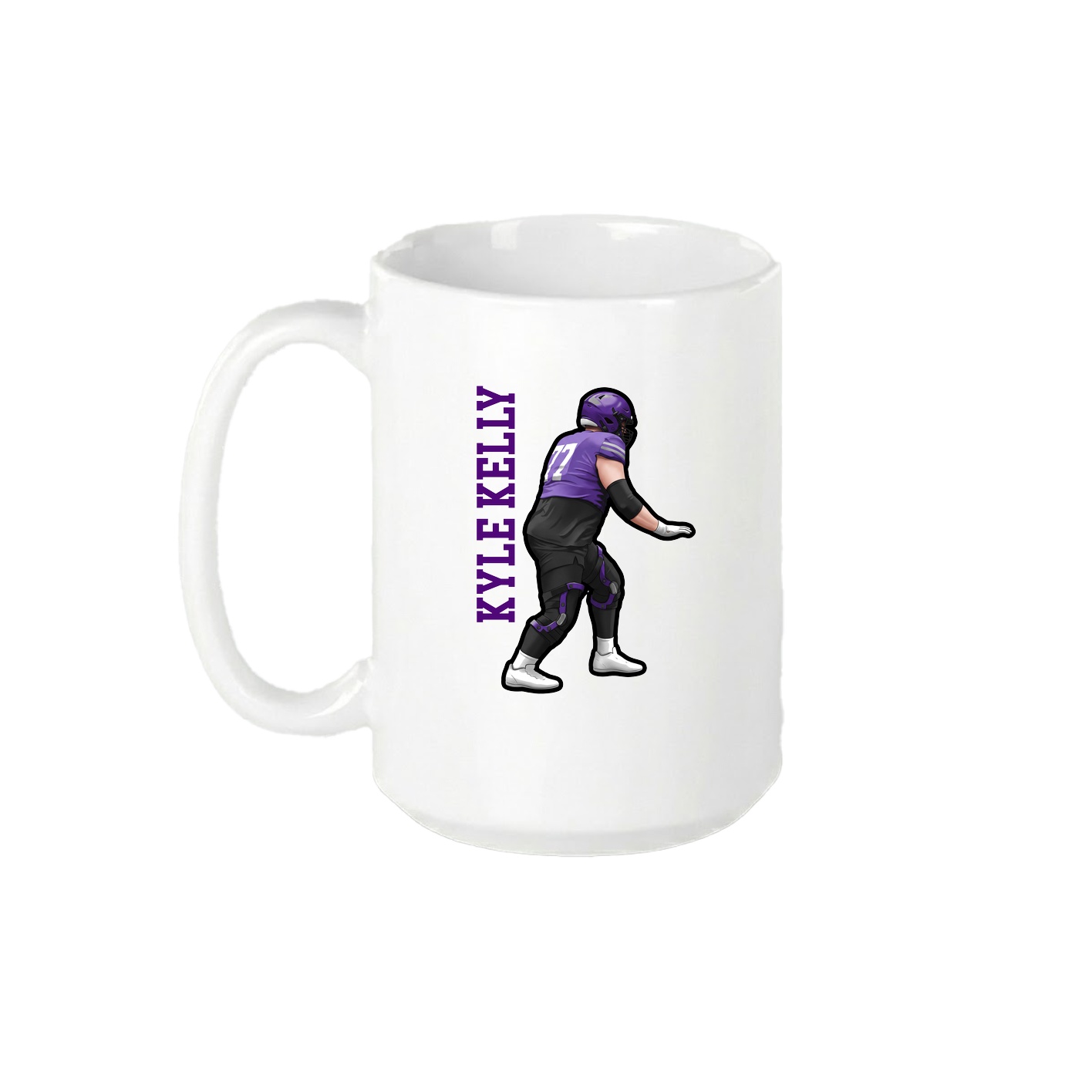 15oz Coffee Mug — Name Vertical in White
