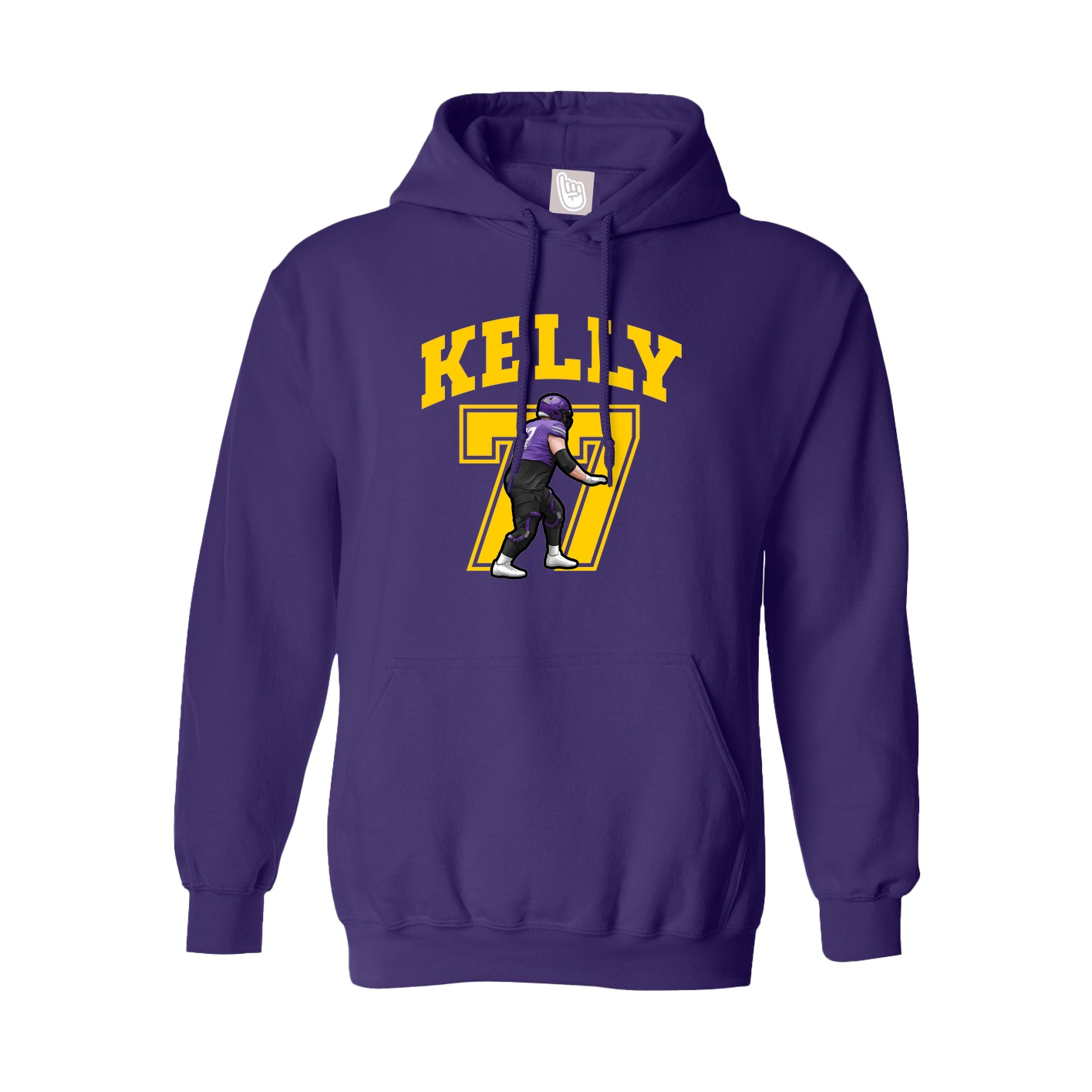 Youth Hoodie — Number in Purple