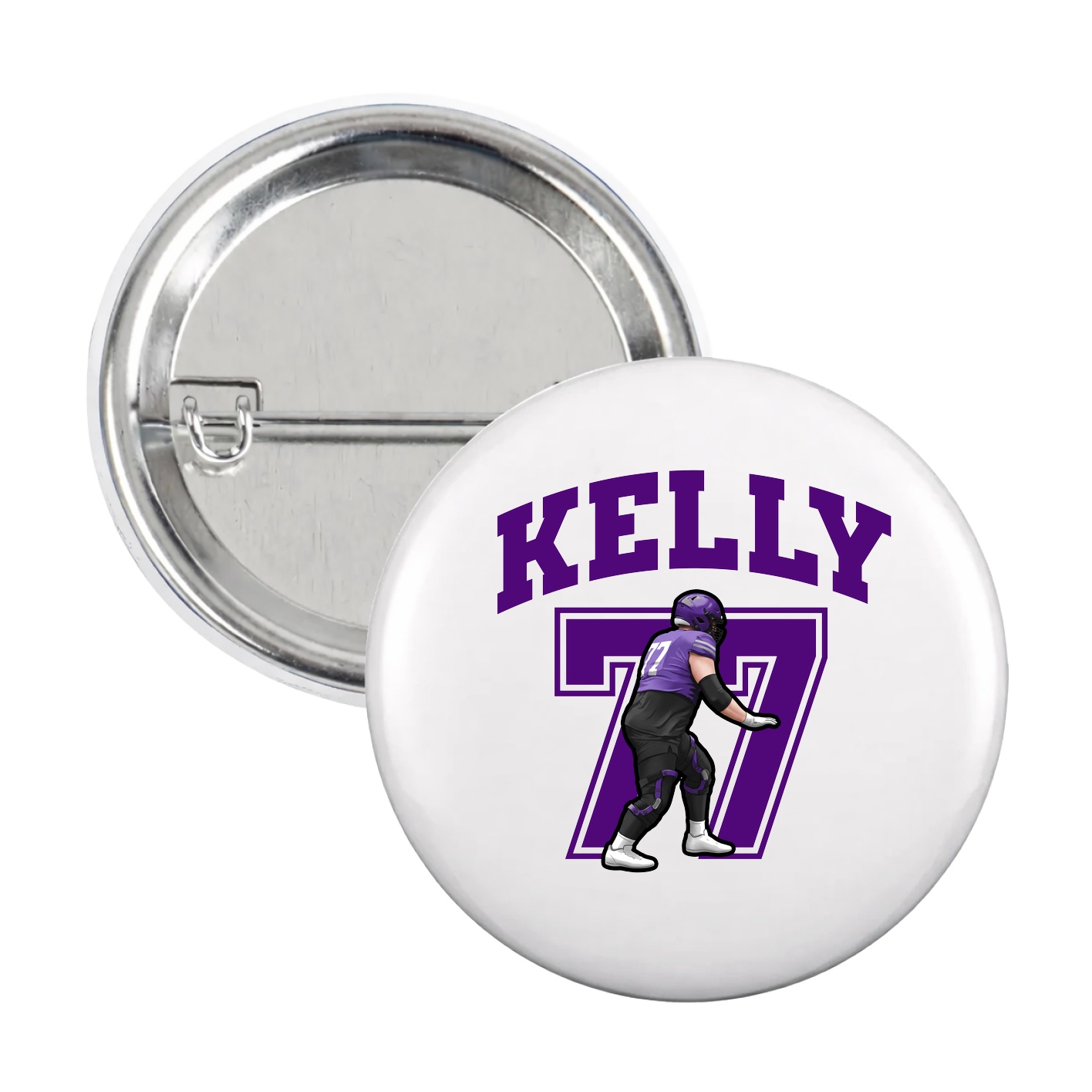 Game Day Button — Number in White