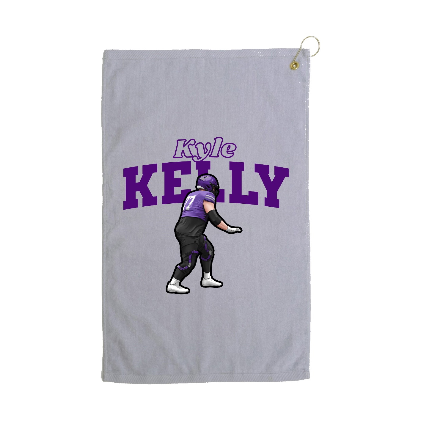 Golf Towel — Name Arch in Grey