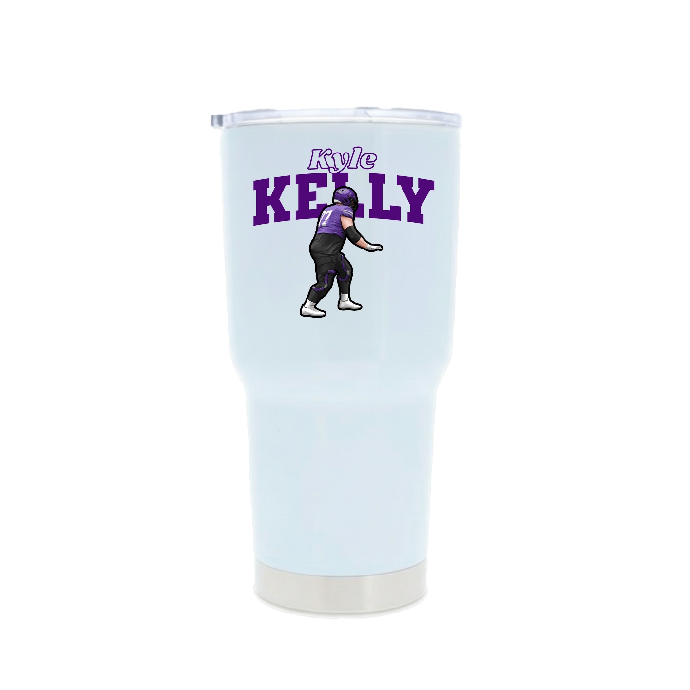 30oz Stainless Steel Tumbler — Name Arch in White