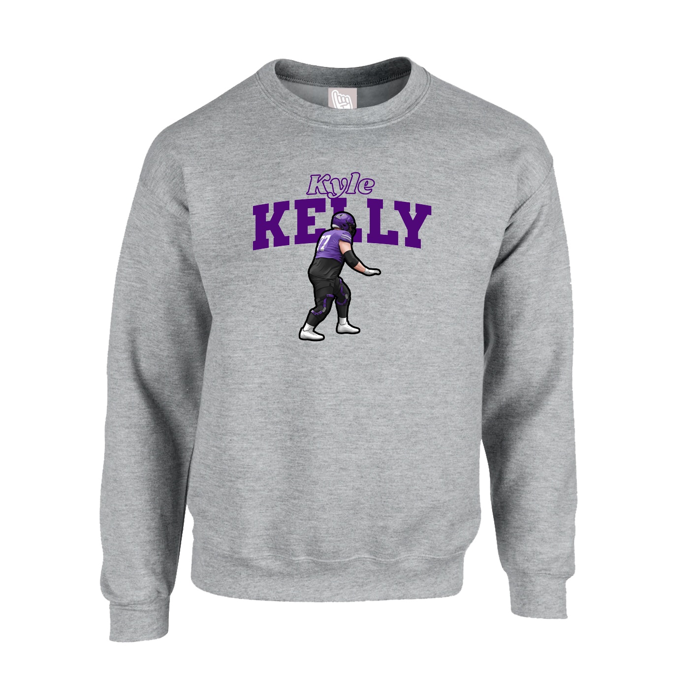Fleece Crew — Name Arch in Grey