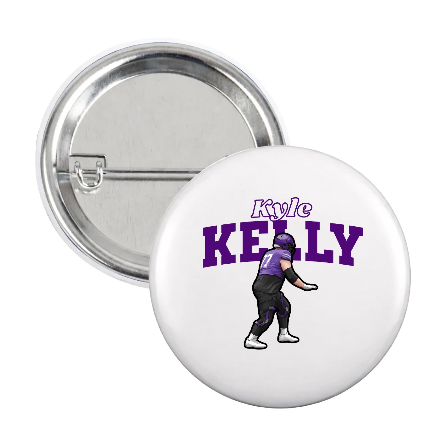 Game Day Button — Name Arch in White