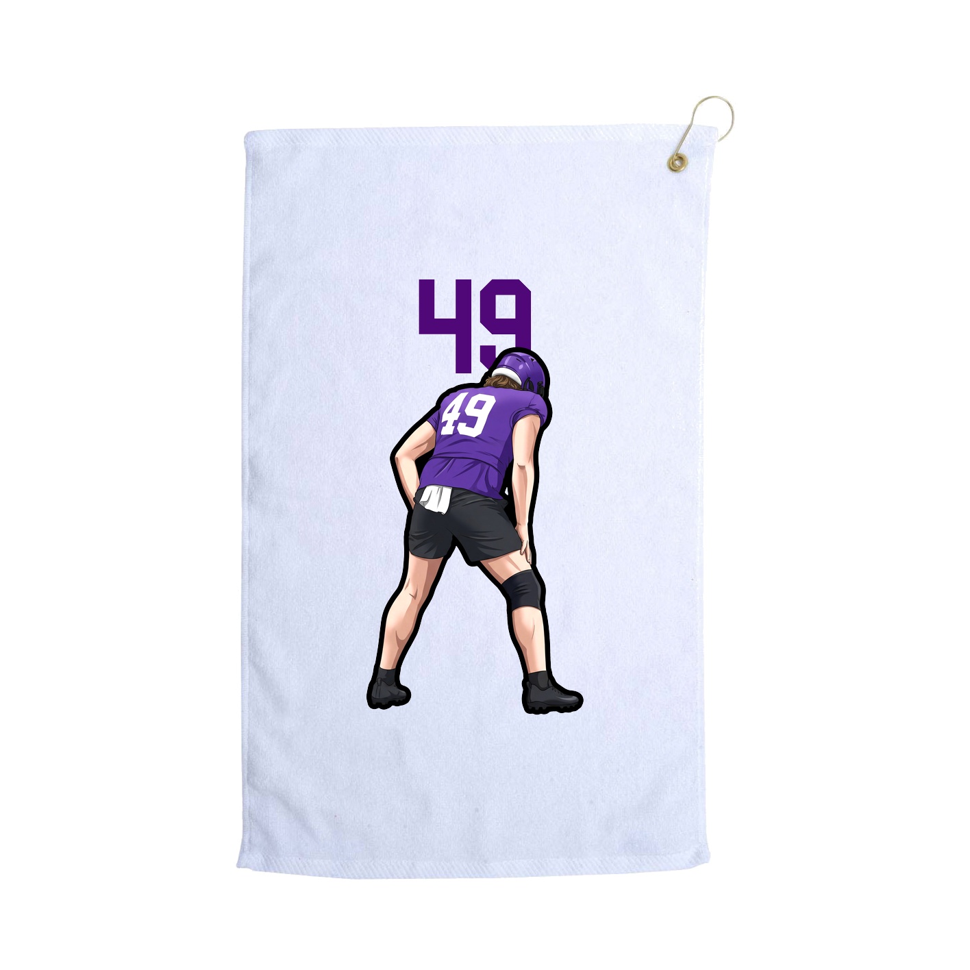 Golf Towel — Number Top in White