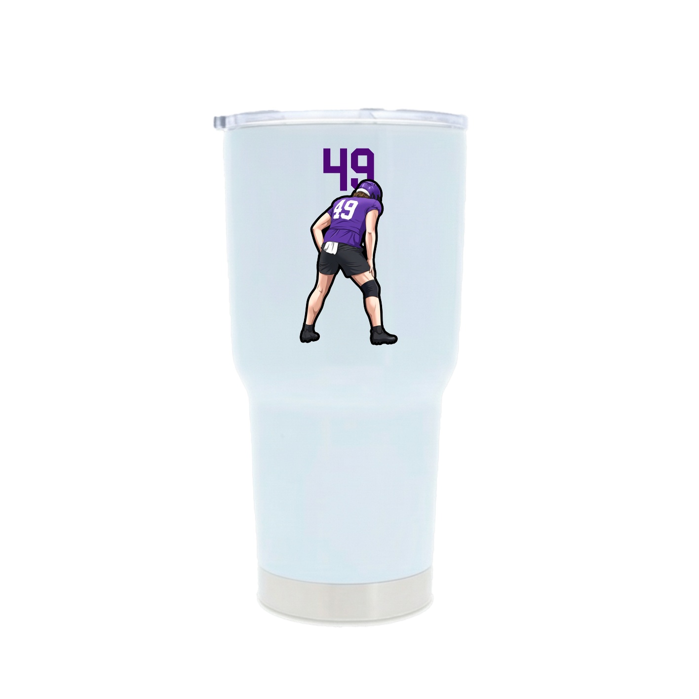30oz Stainless Steel Tumbler — Number Top in White