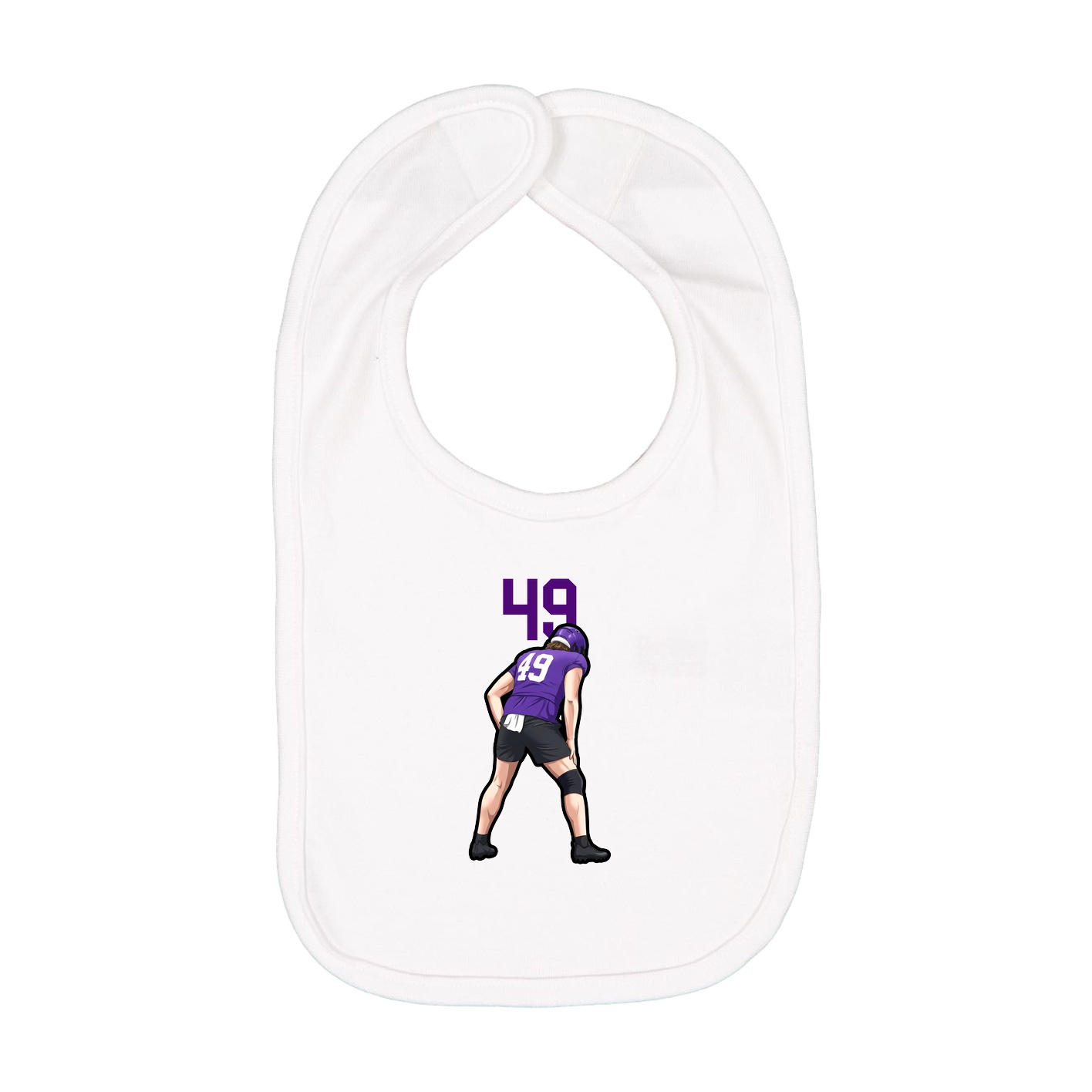 Infant Bib — Number Top in White