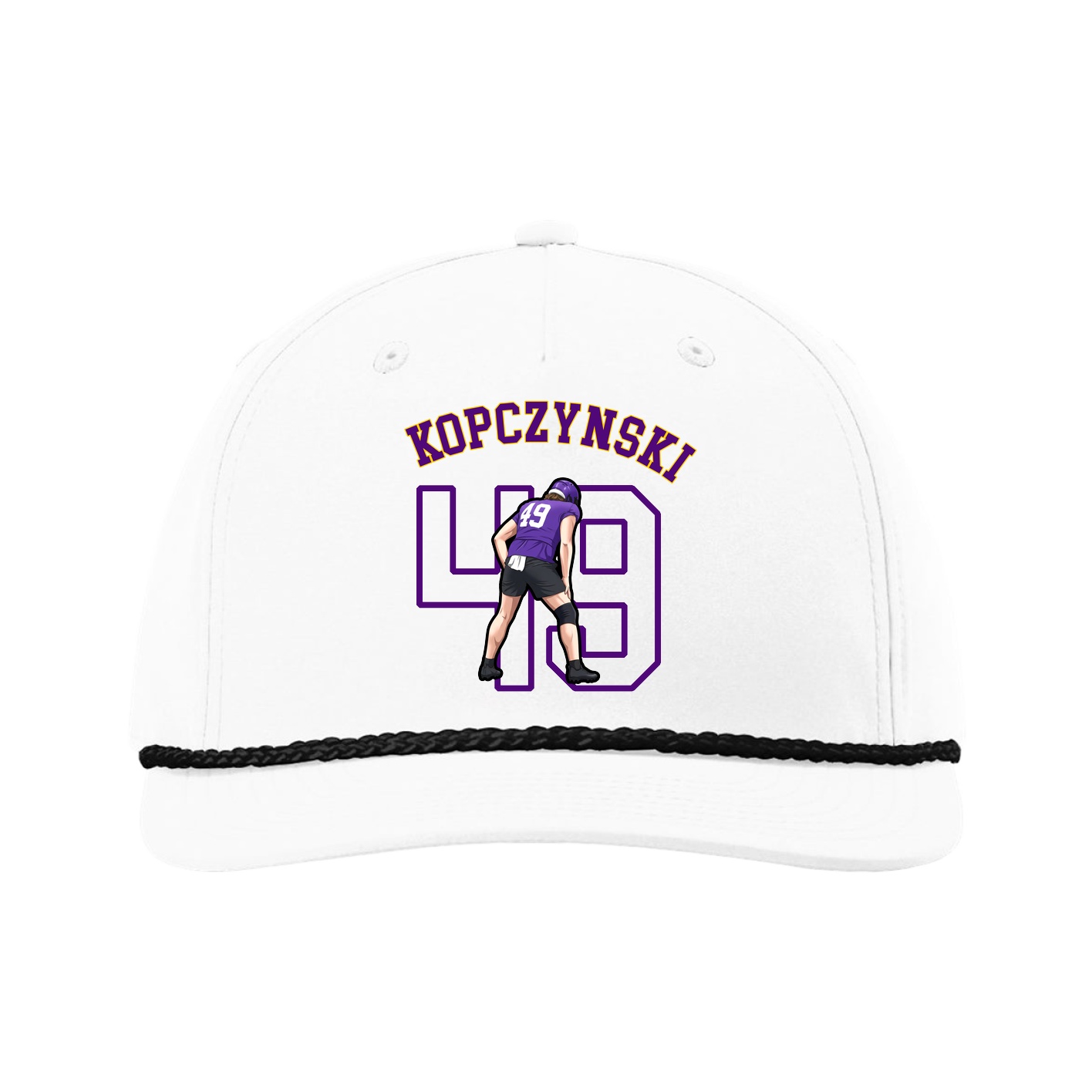 Five-Panel Classic Rope Cap — Shirsey Arch in White