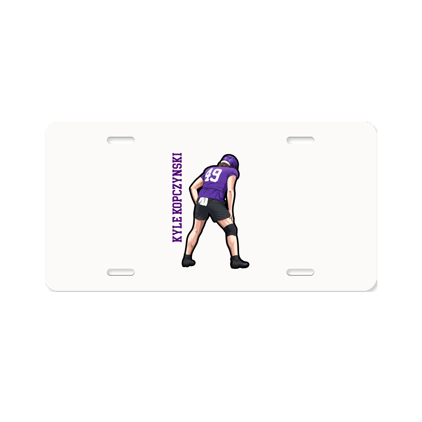 License Plate — Name Vertical in Classic