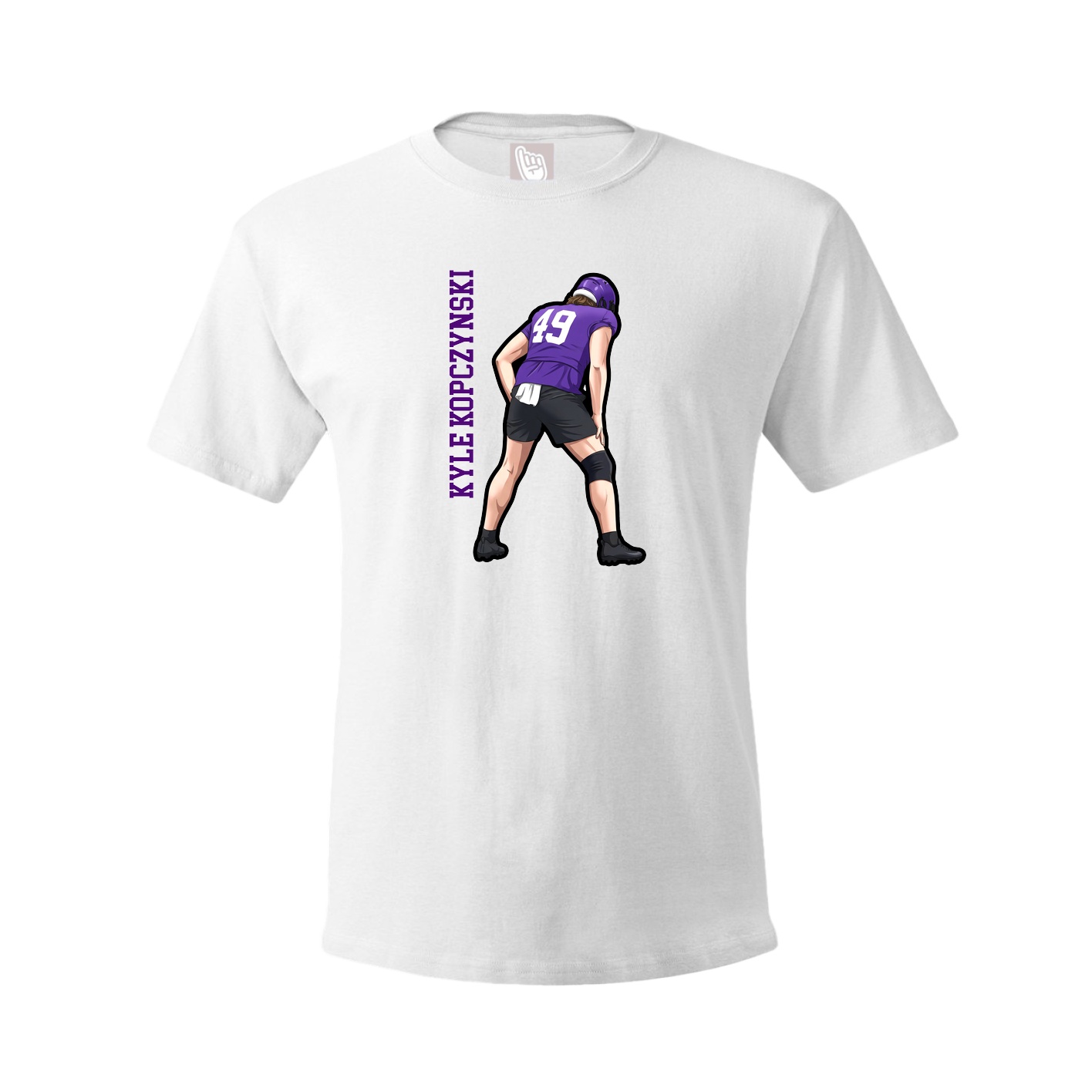 Youth Tee — Name Vertical in White