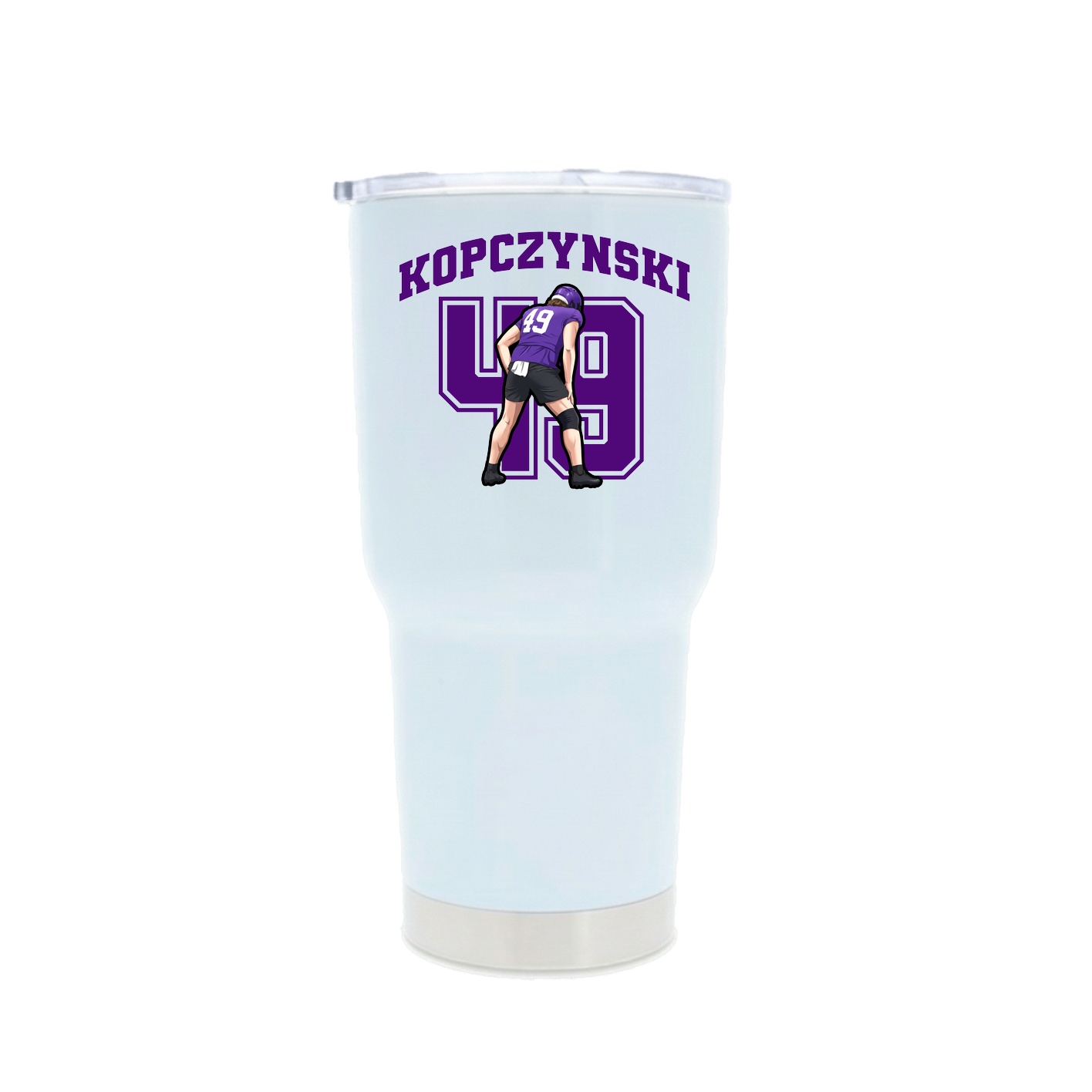 30oz Stainless Steel Tumbler — Number in White