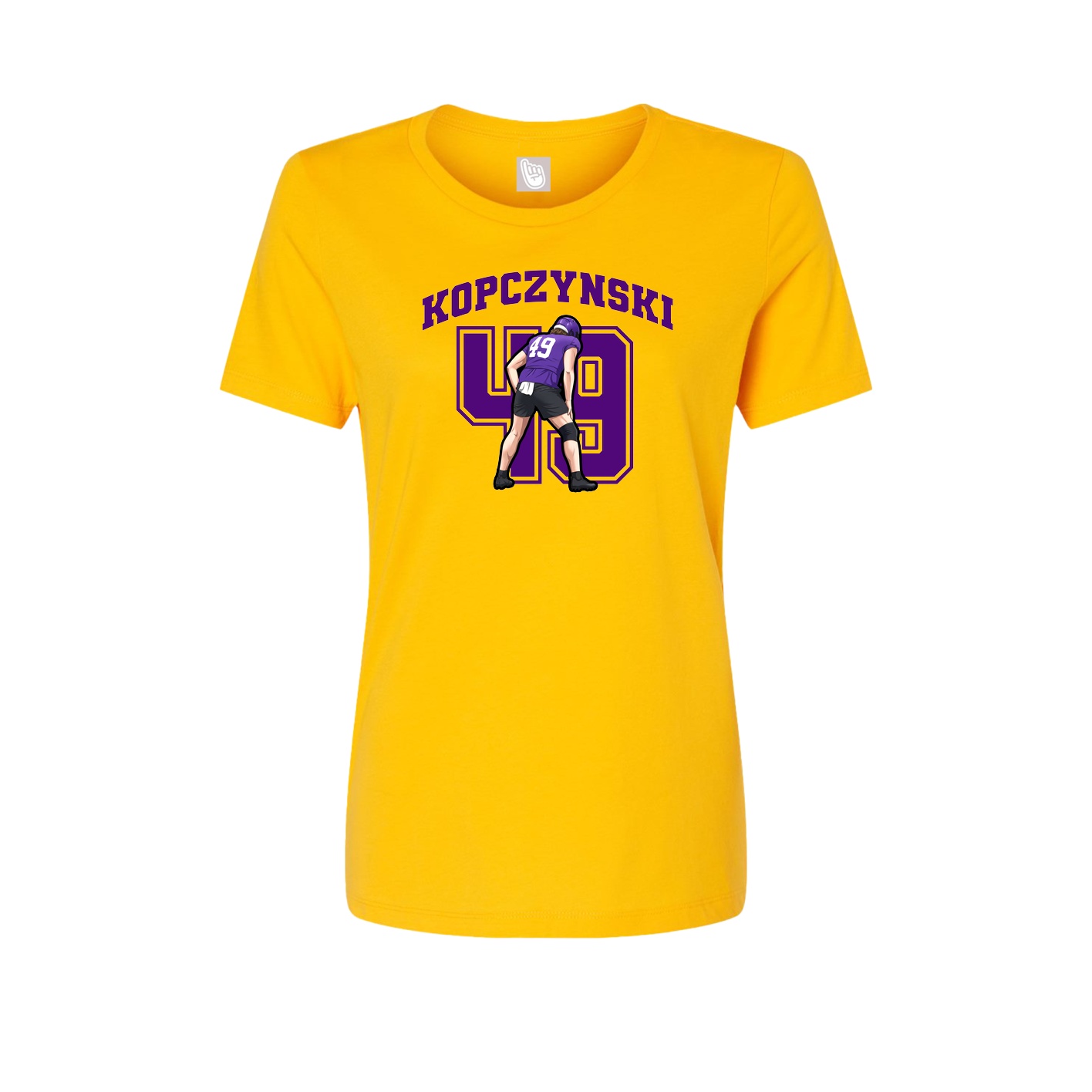 Fitted Women's Tee — Number in Gold