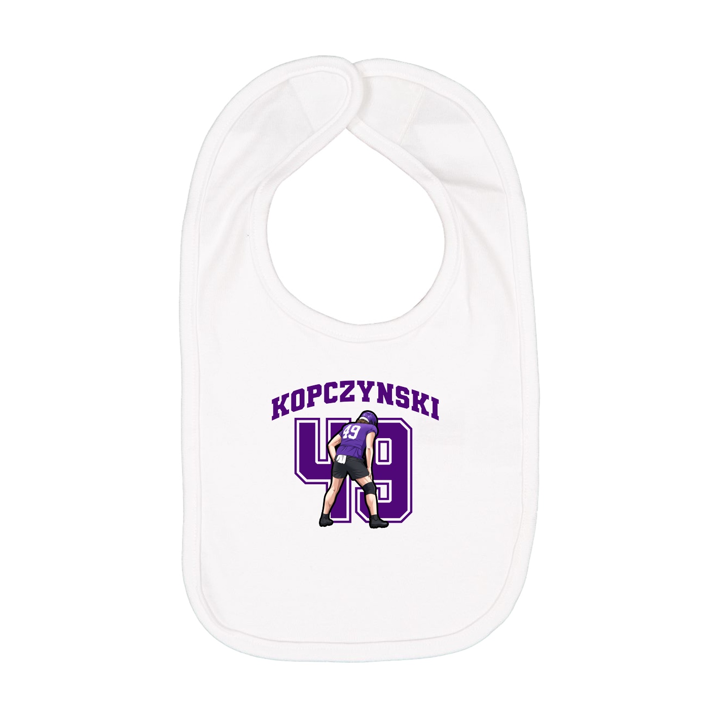 Infant Bib — Number in White