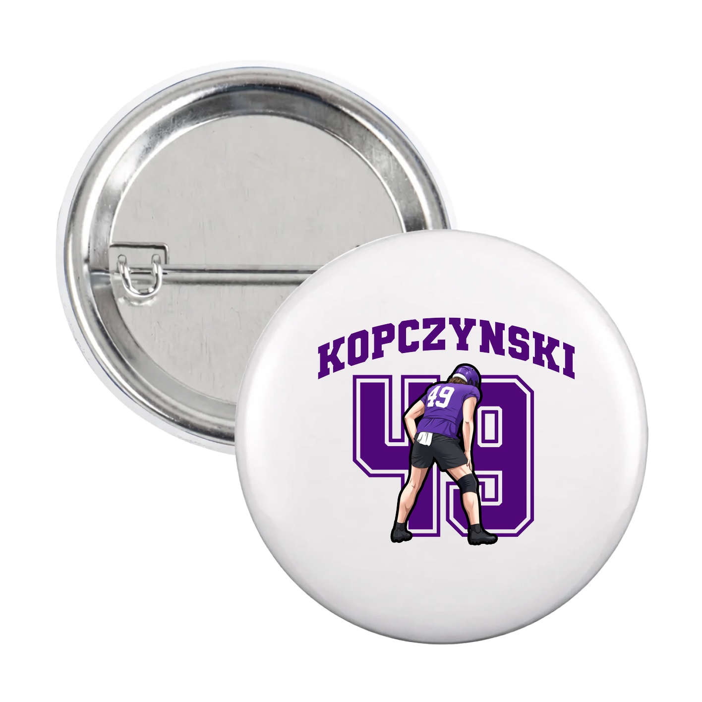 Game Day Button — Number in White