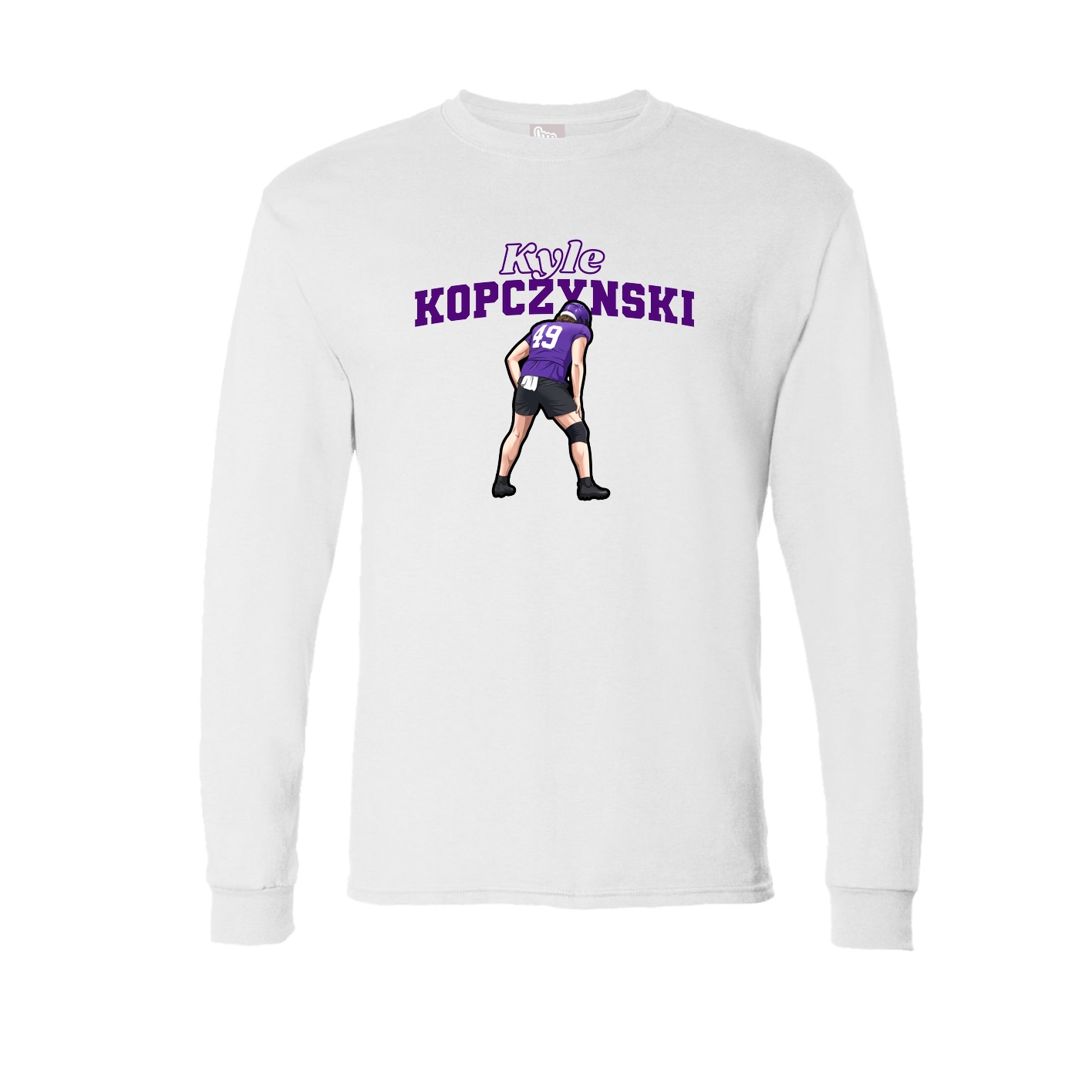 Long Sleeve Tee — Name Arch in White