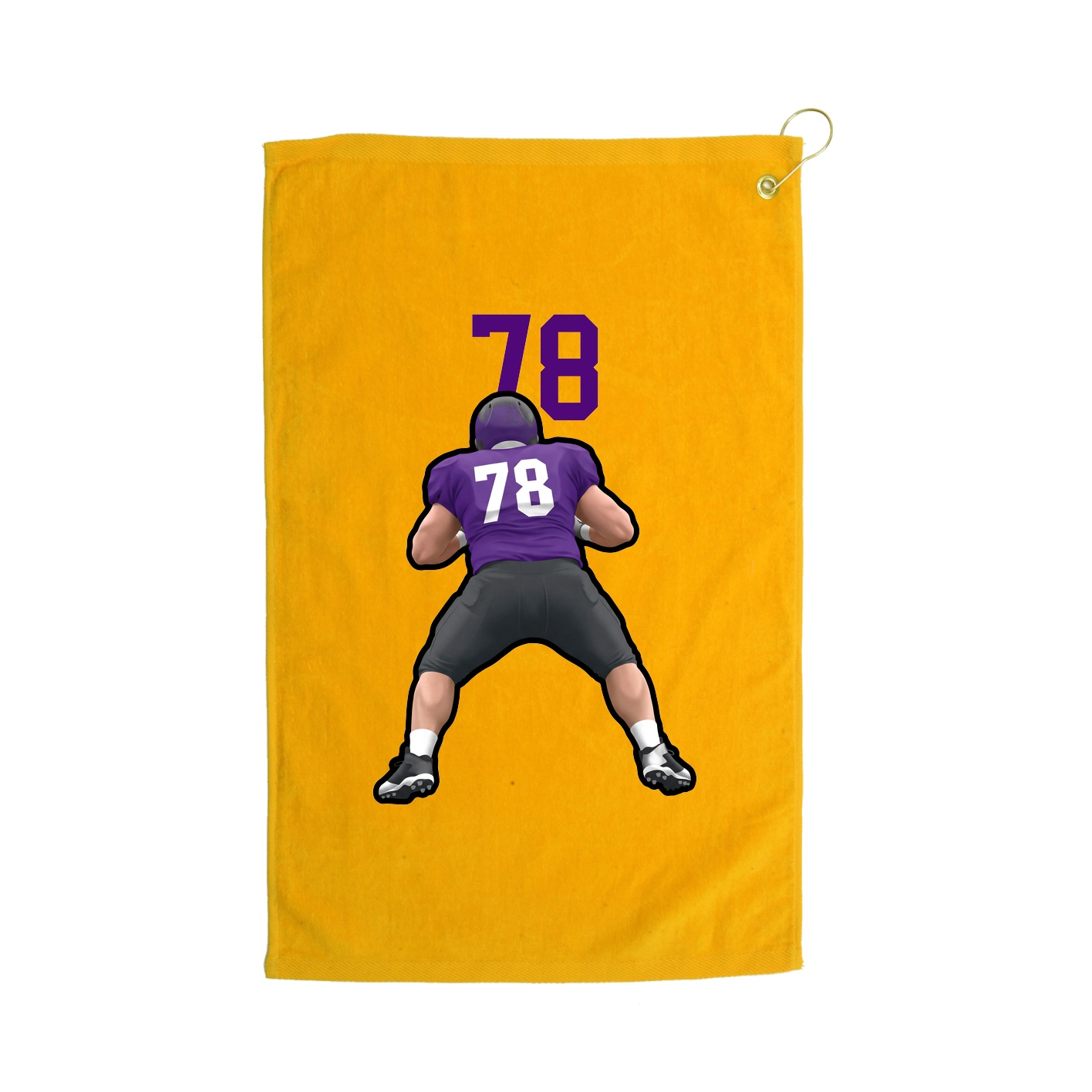 Golf Towel — Number Top in Gold