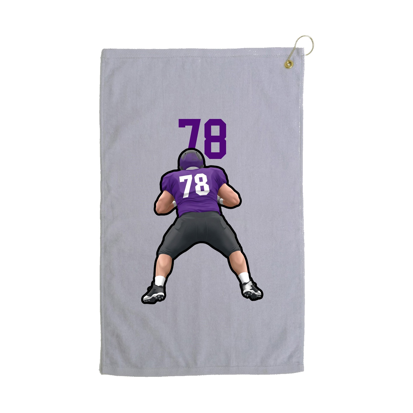 Golf Towel — Number Top in Grey