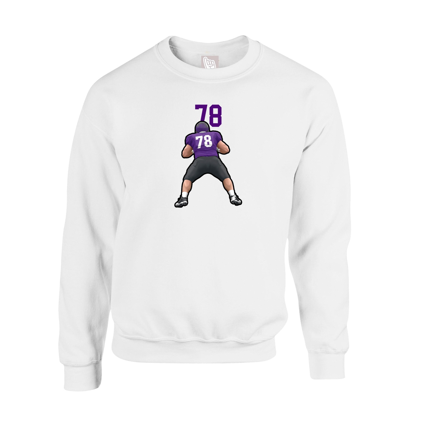 Fleece Crew — Number Top in White