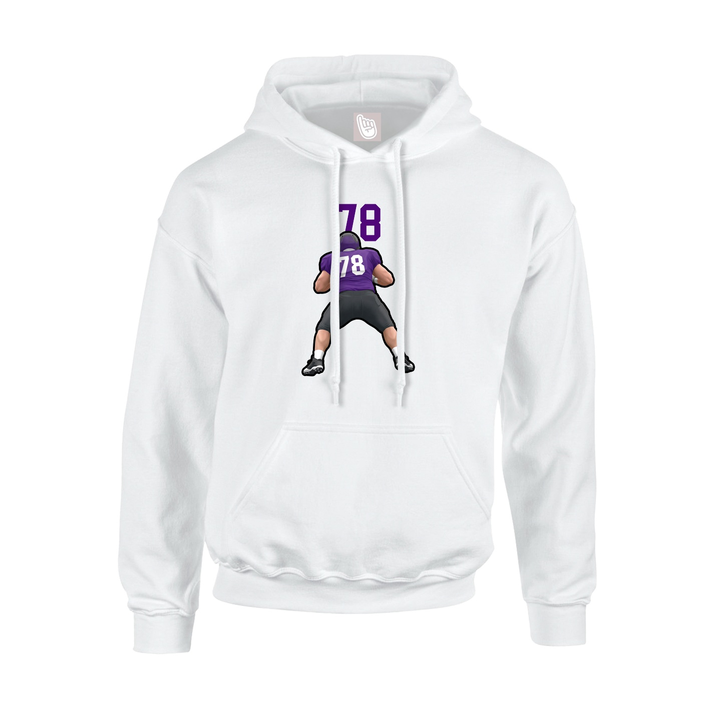 Youth Hoodie — Number Top in White