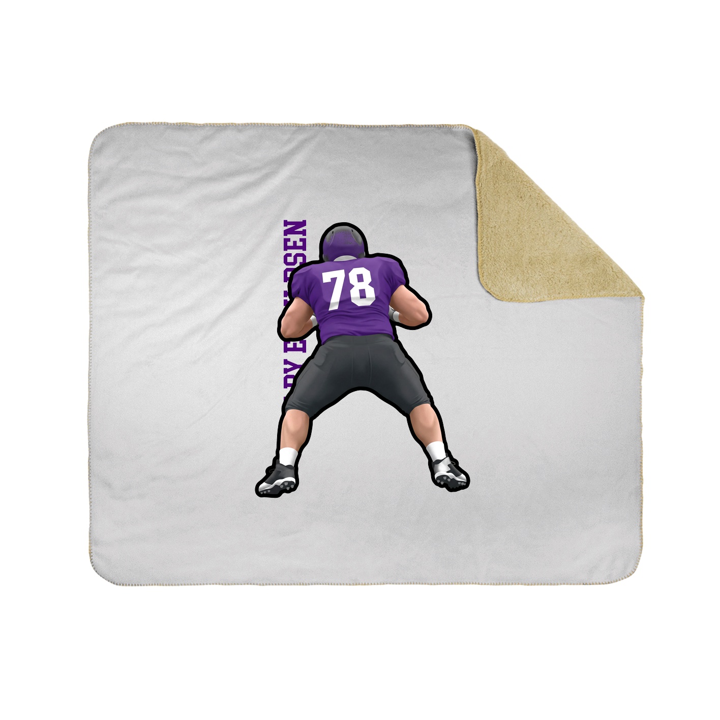 Throw Blanket — Name Vertical in White