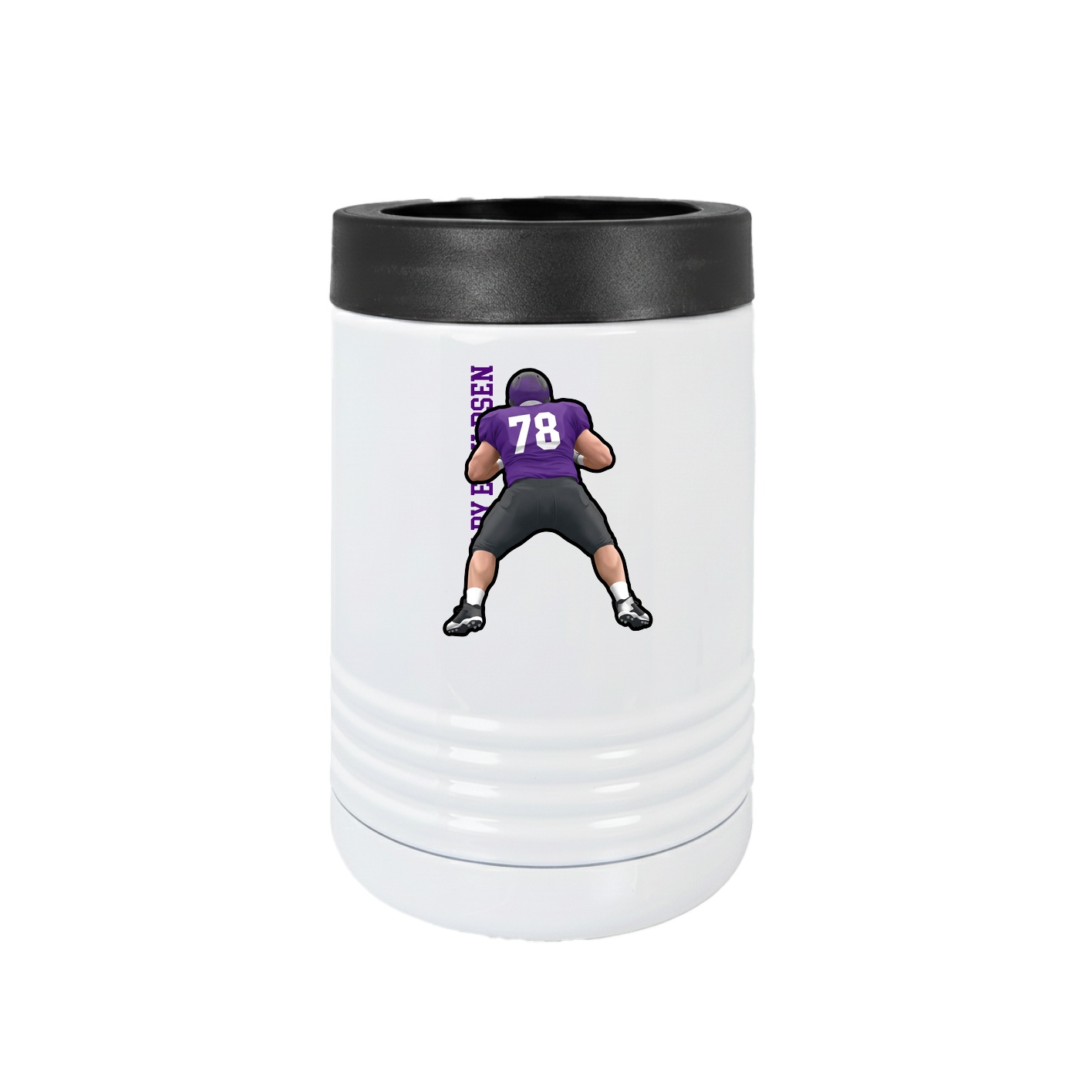 Beverage Holder — Name Vertical in White