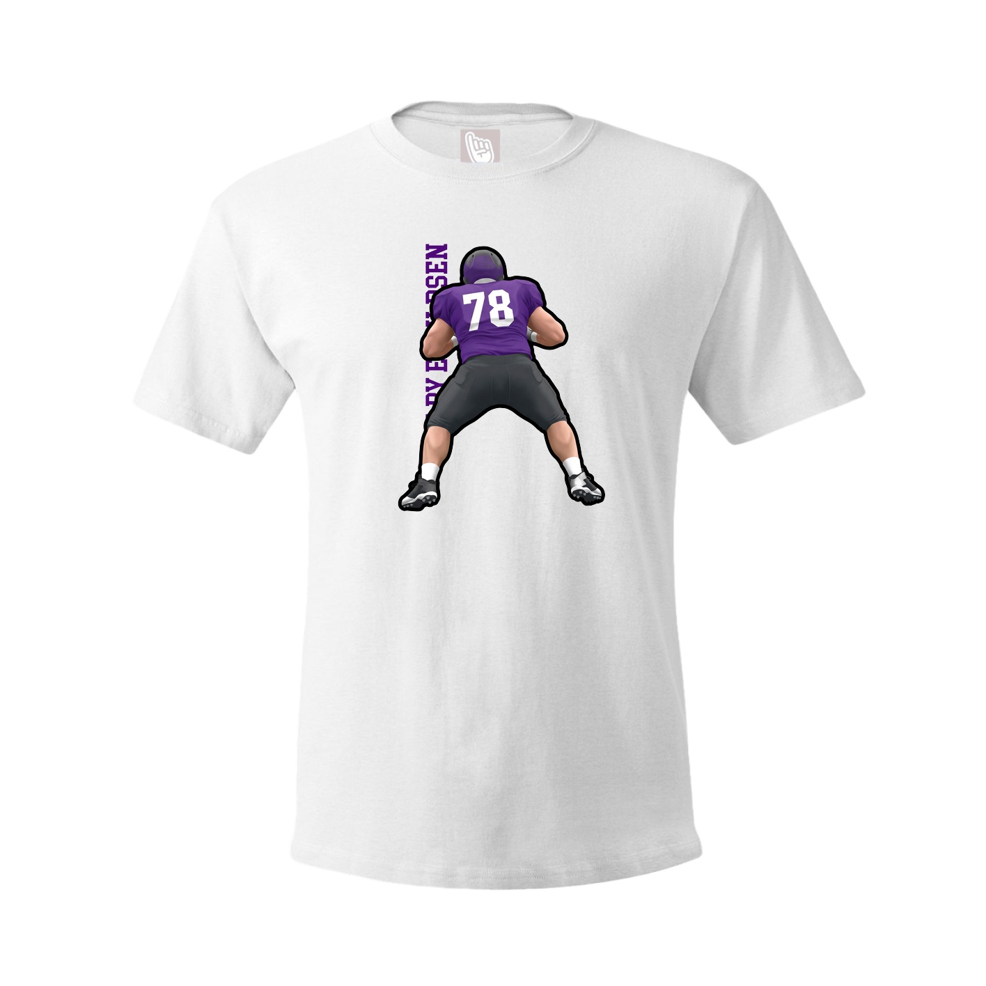 Tee — Name Vertical in White