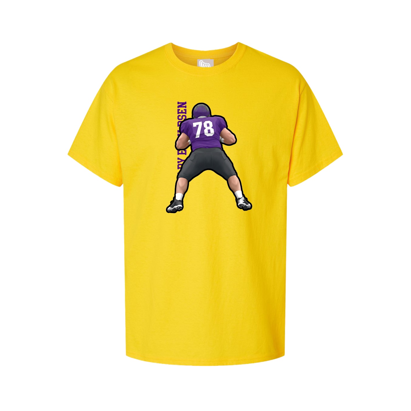 Youth Tee — Name Vertical in Gold