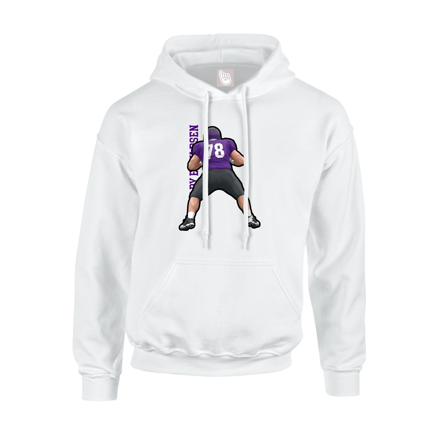 Hoodie — Name Vertical in White