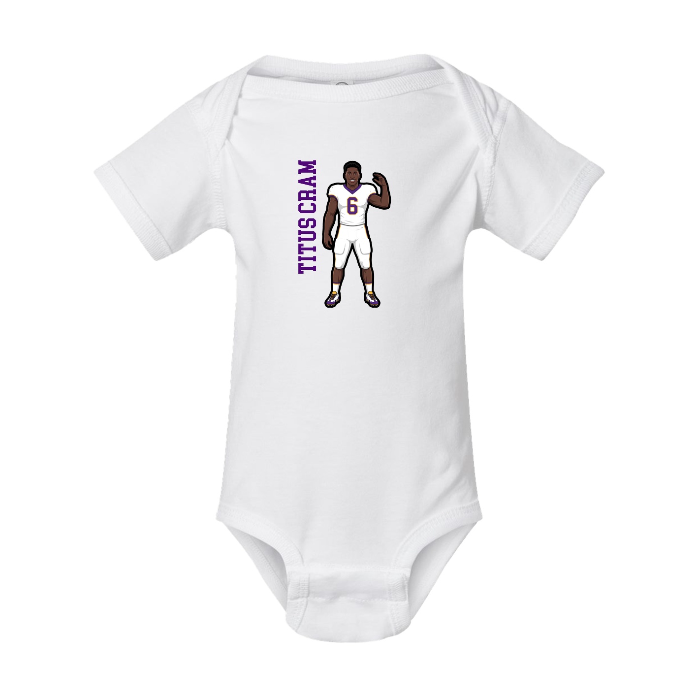 Baby Onesie — Name Vertical in White