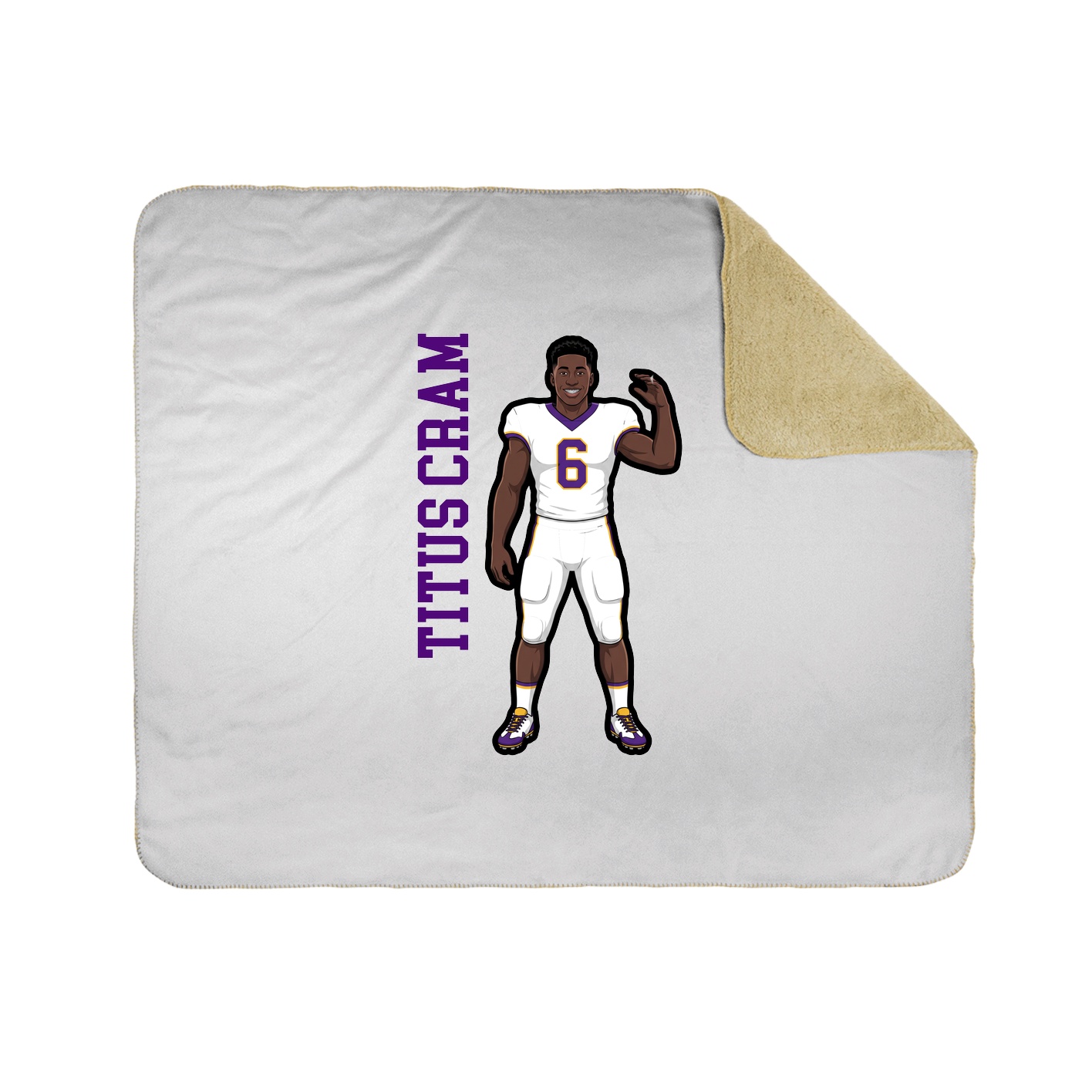Throw Blanket — Name Vertical in White