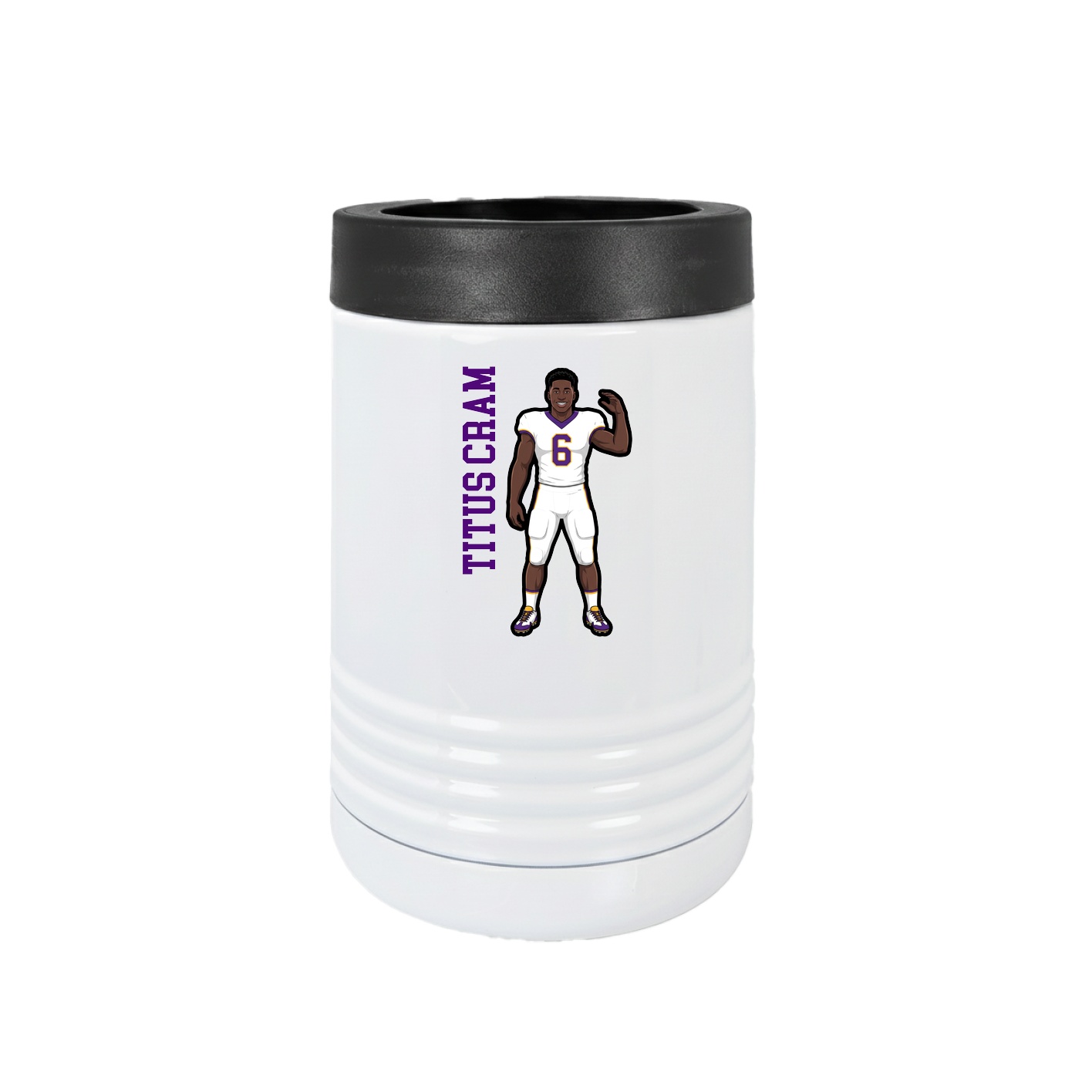 Beverage Holder — Name Vertical in White