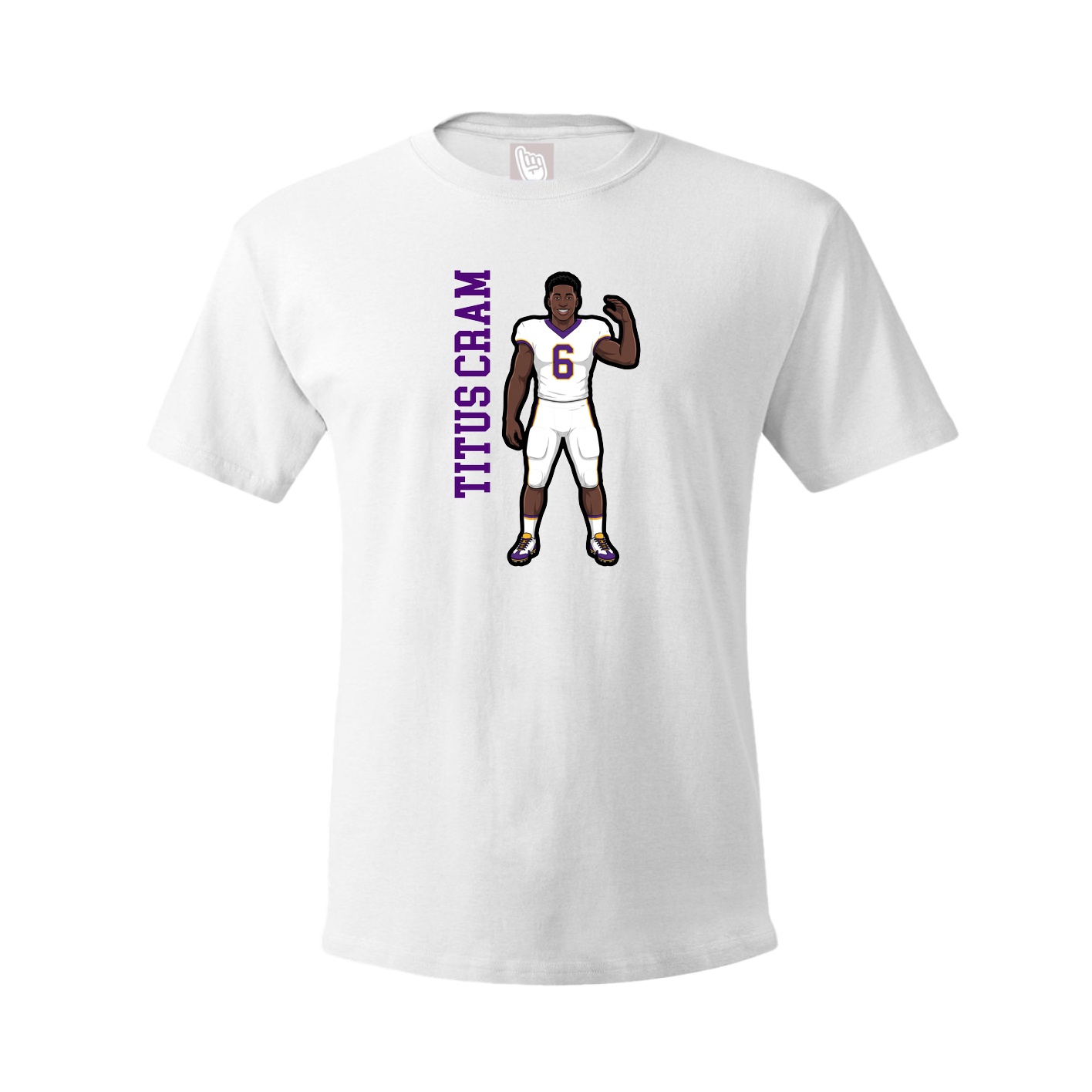 Tee — Name Vertical in White