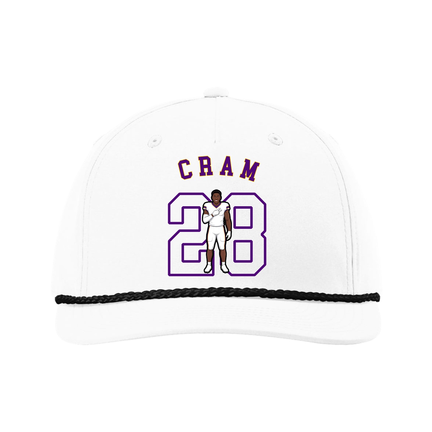 Five-Panel Classic Rope Cap — Shirsey Arch in White