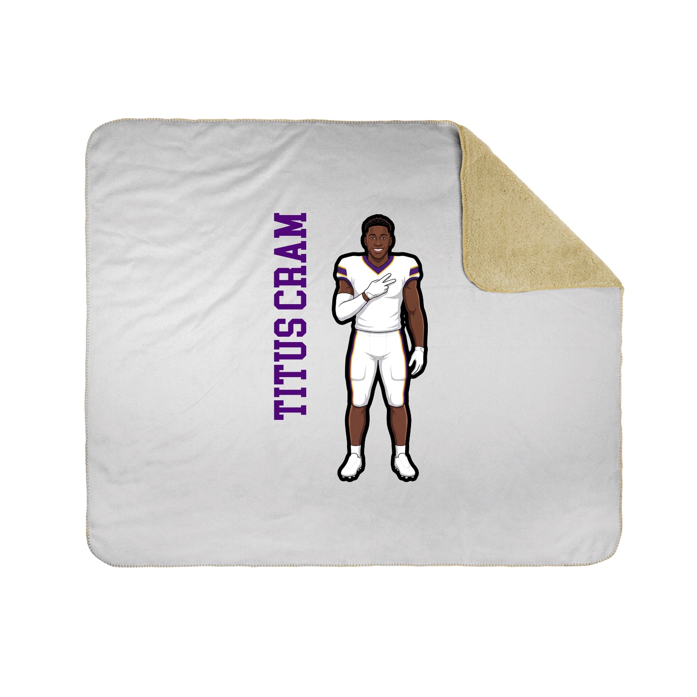 Throw Blanket — Name Vertical in White