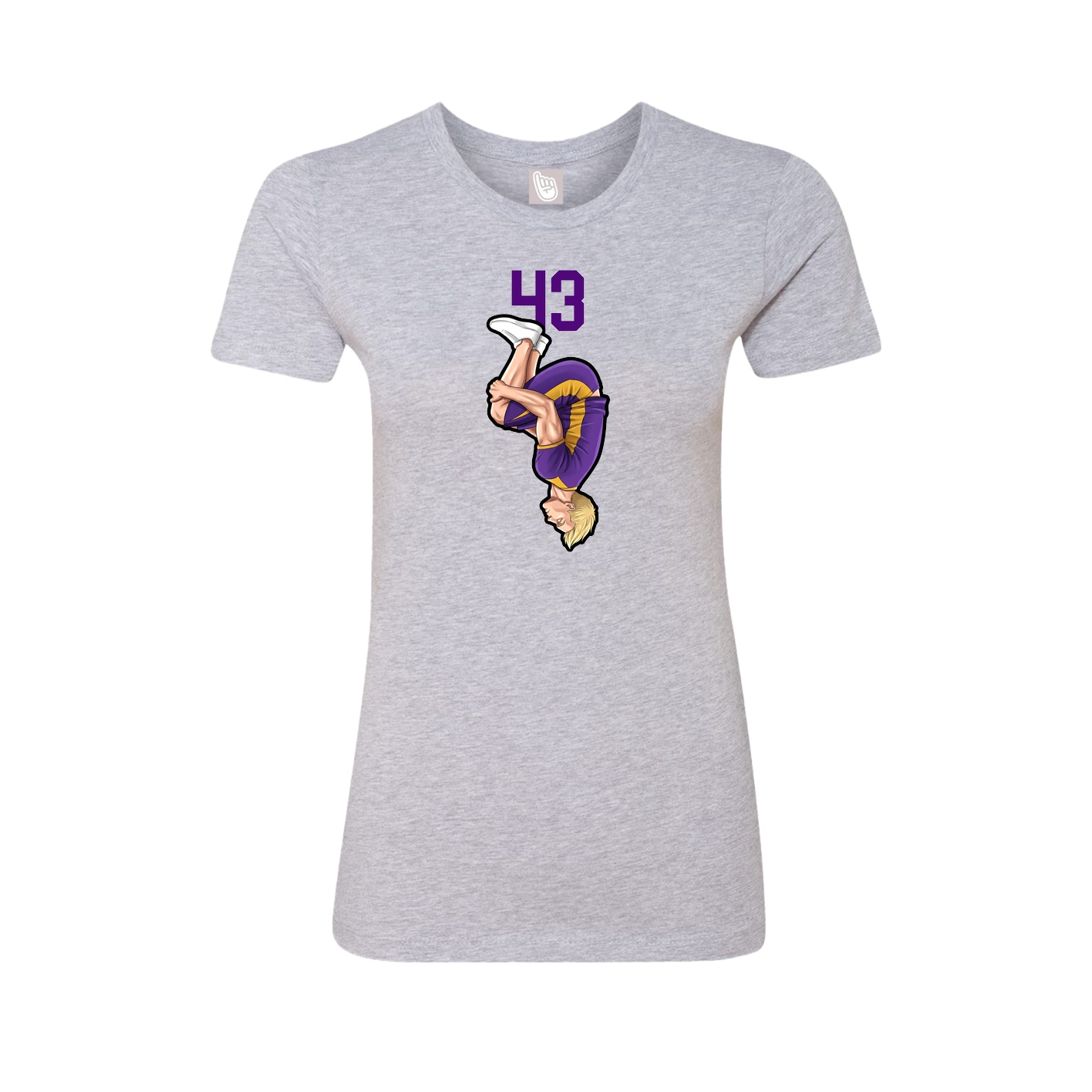 Fitted Women's Tee — Number Top in Grey